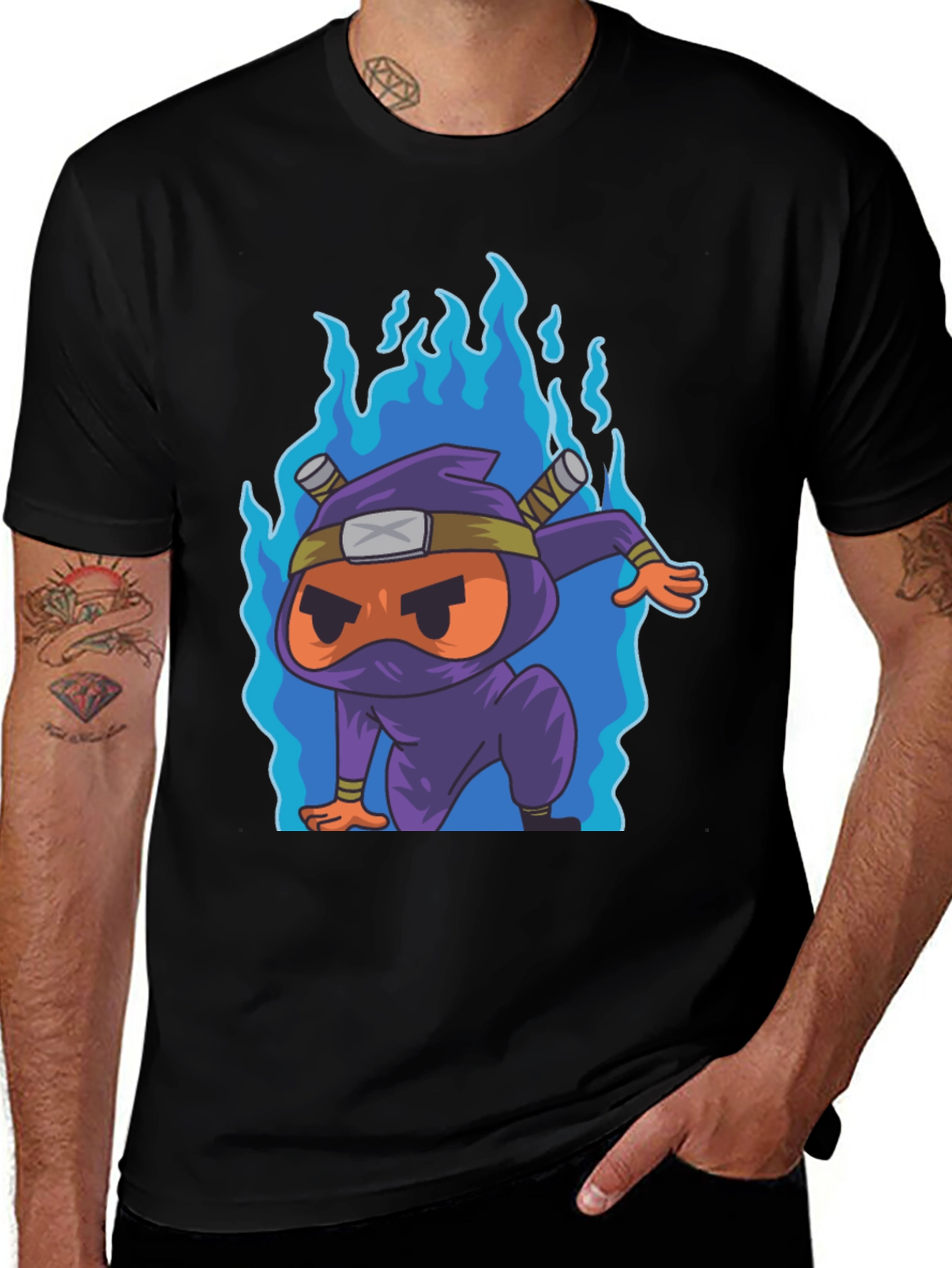 Ninja Cartoon Graphic T-Shirt