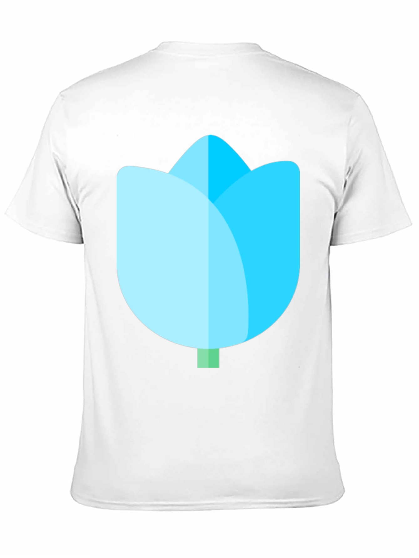 Black T-Shirt with Blue Tulip Graphic