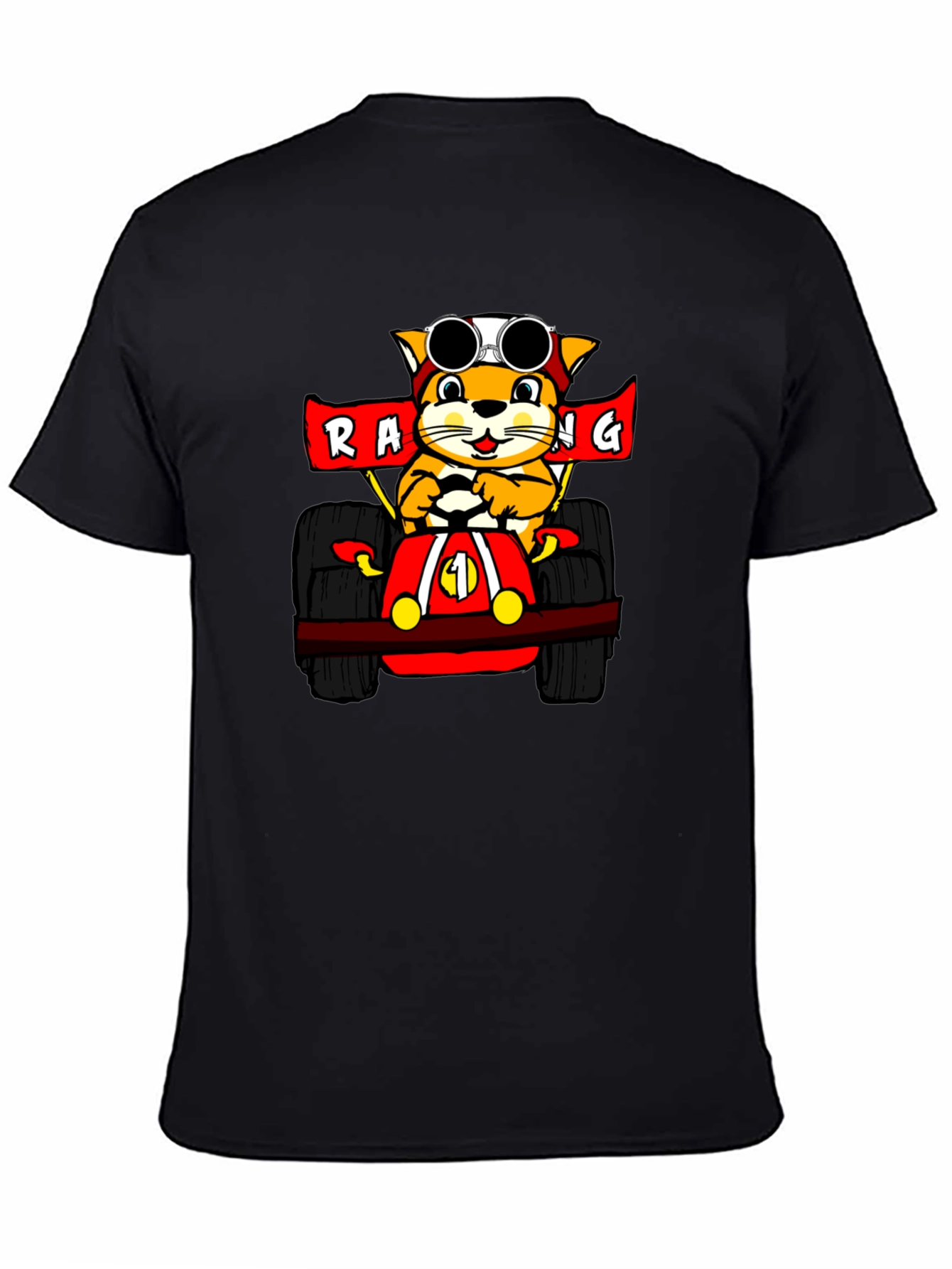 Racing Cat Black T-Shirt