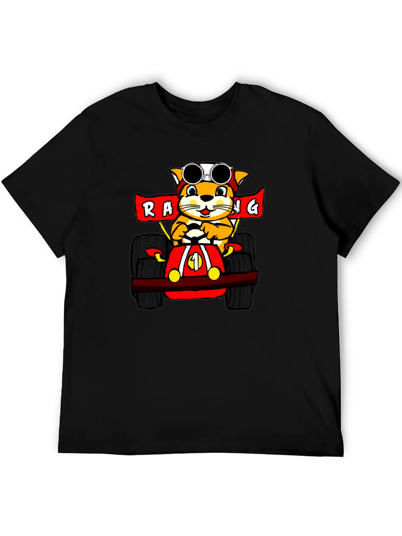 Racing Cat Black T-Shirt