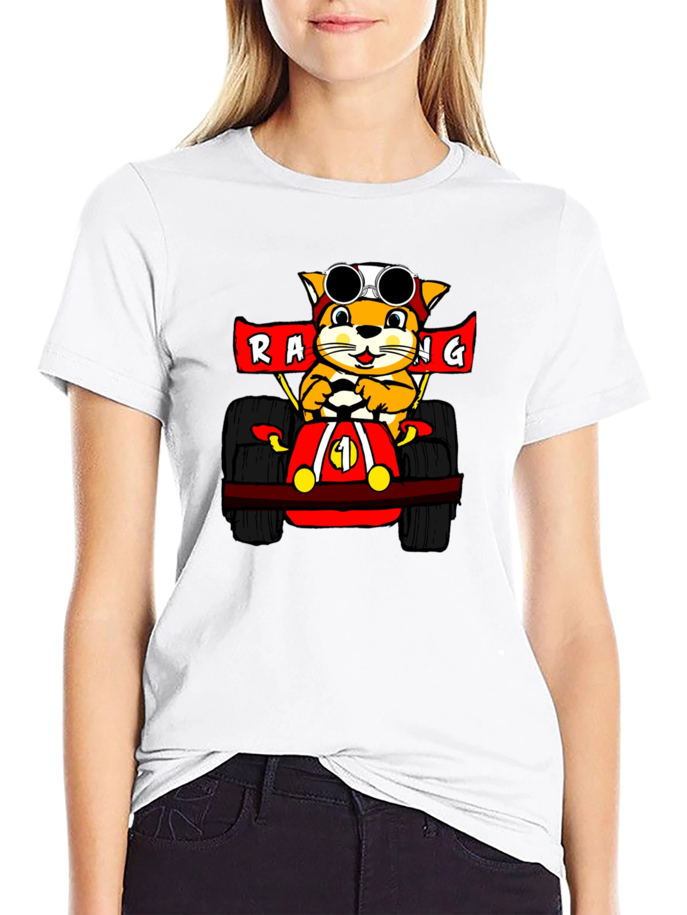 Racing Cat Black T-Shirt