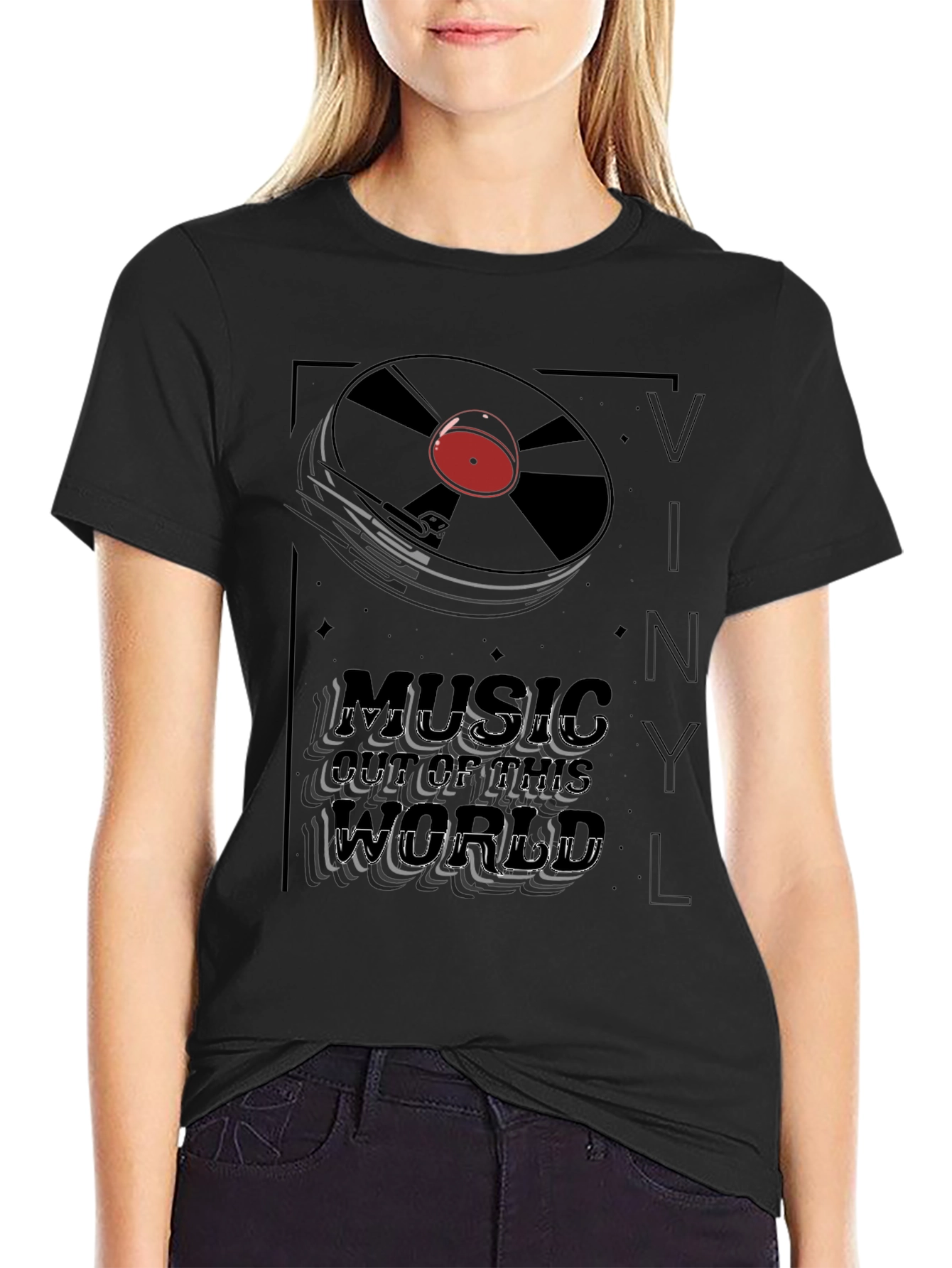Vinyl Music T-Shirt - Black