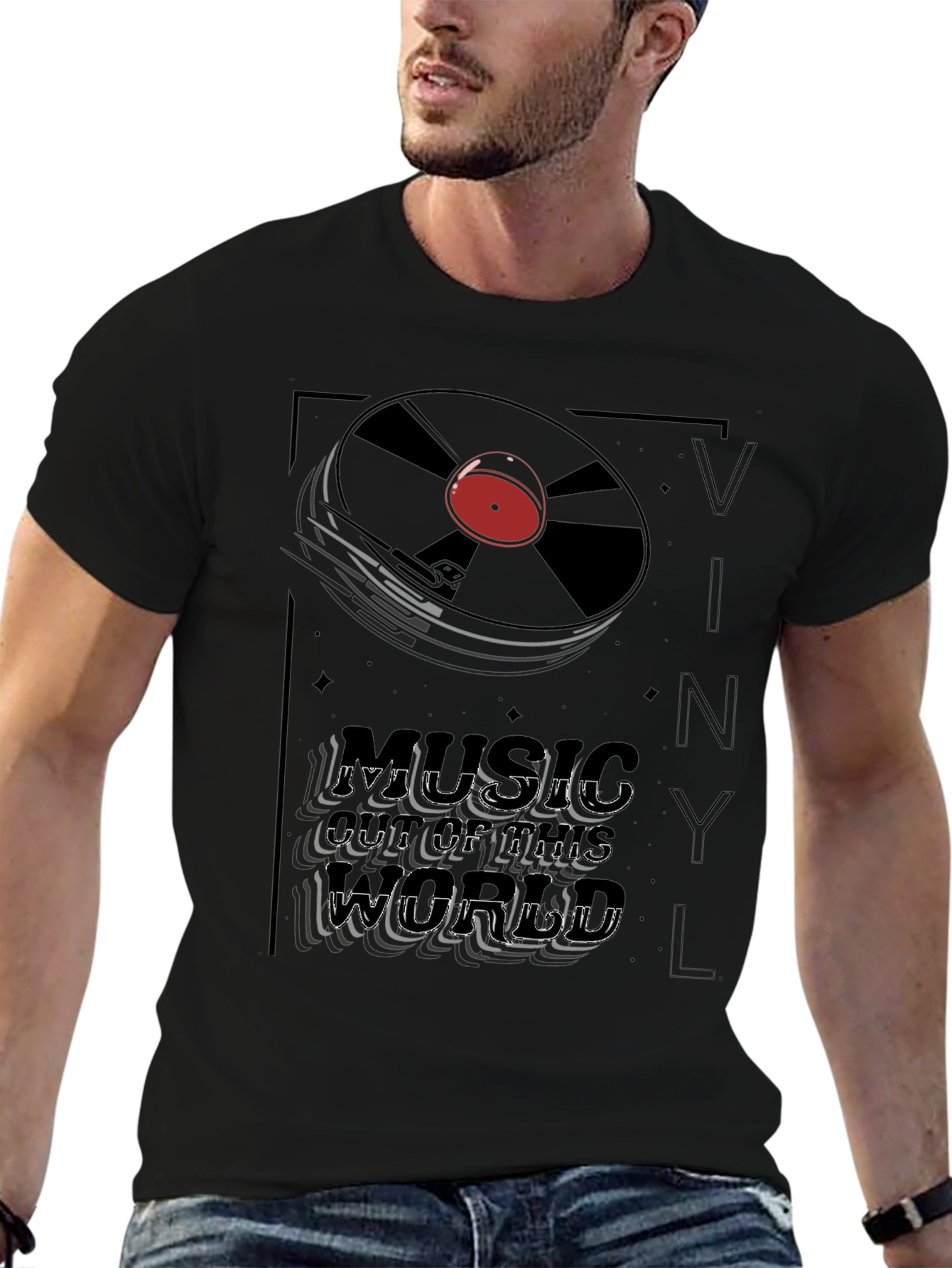 Vinyl Music T-Shirt - Black
