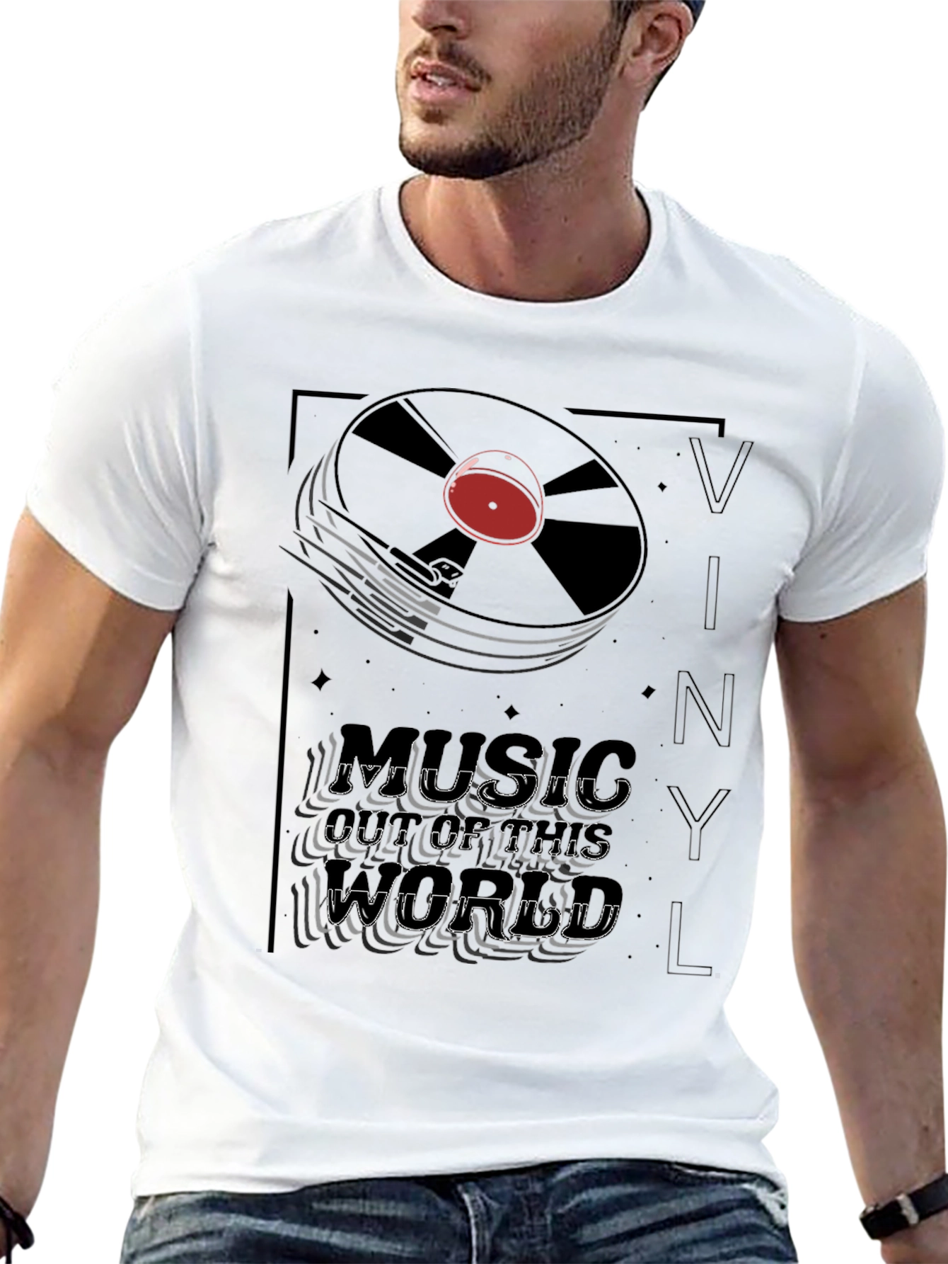 Vinyl Music T-Shirt - Black