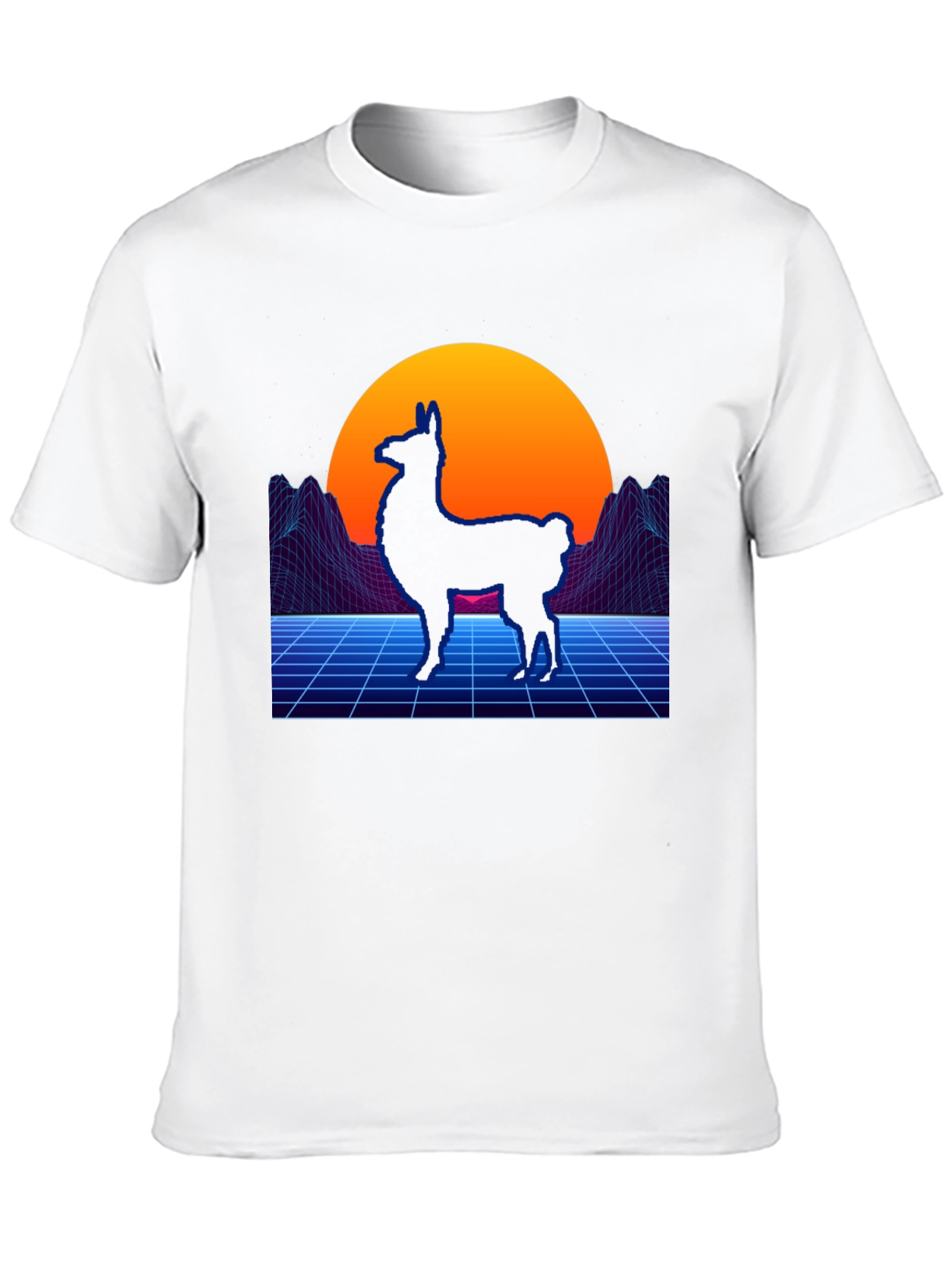 Retro Llama Graphic T-Shirt - Vaporwave Style