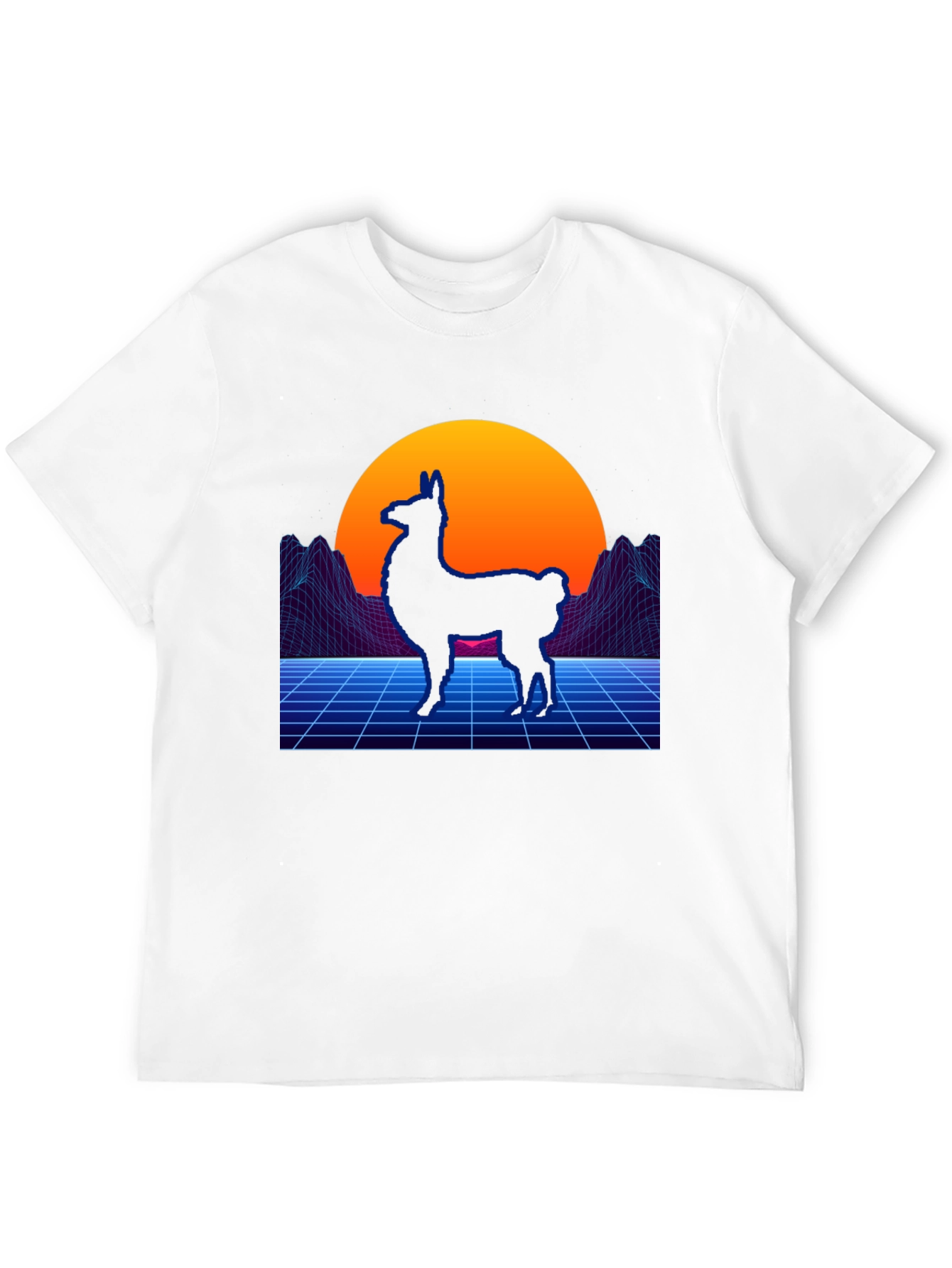 Retro Llama Graphic T-Shirt - Vaporwave Style
