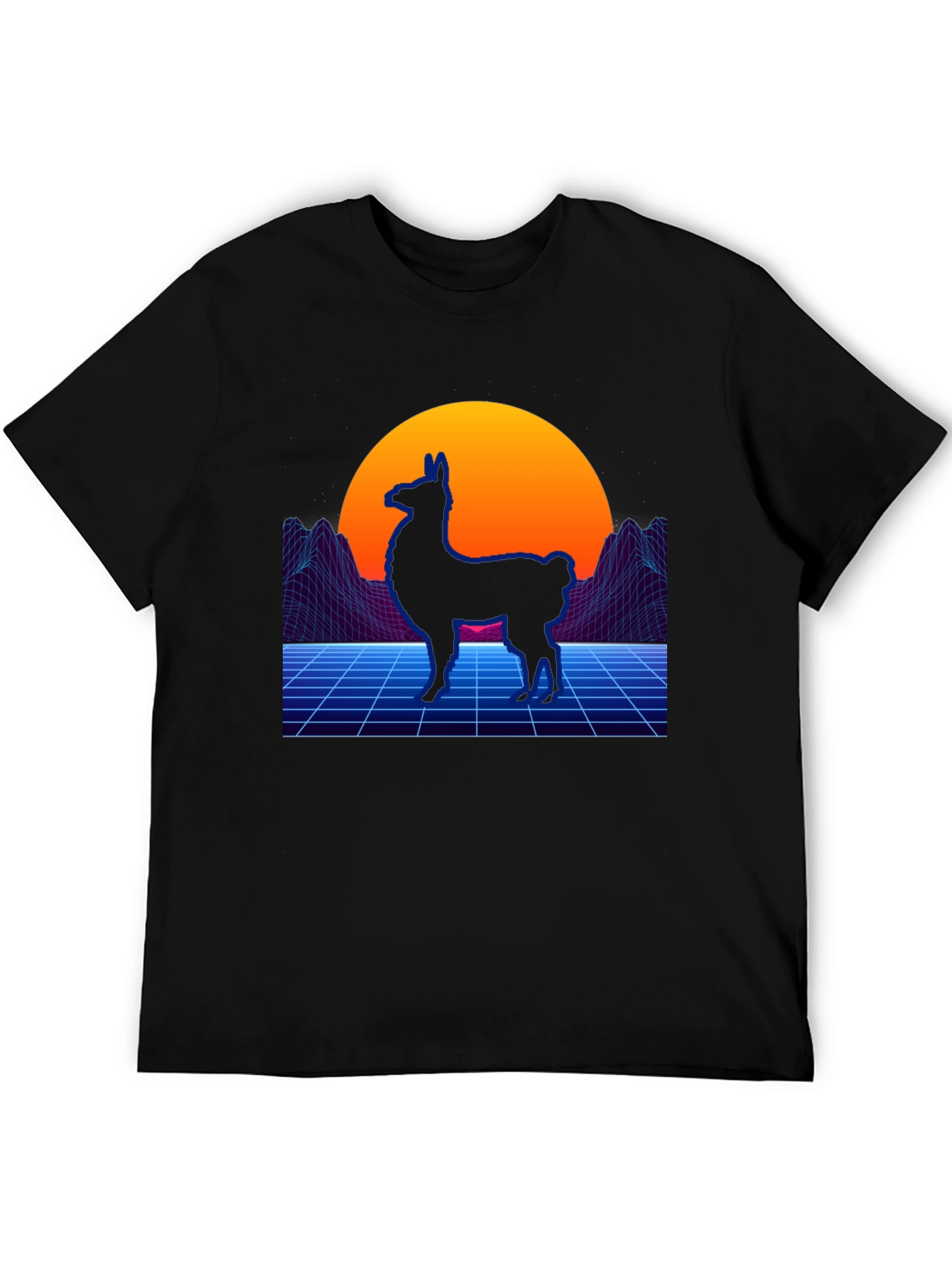 Retro Llama Graphic T-Shirt - Vaporwave Style