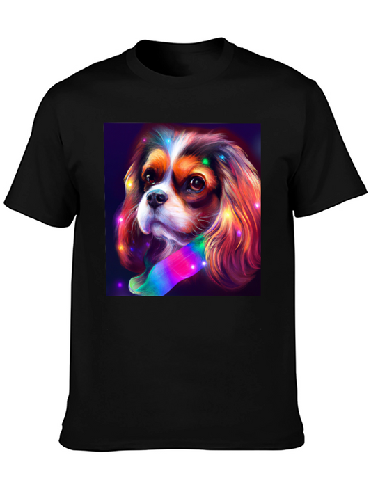Dog Art Tee: Colorful Cavalier King Charles Spaniel Print