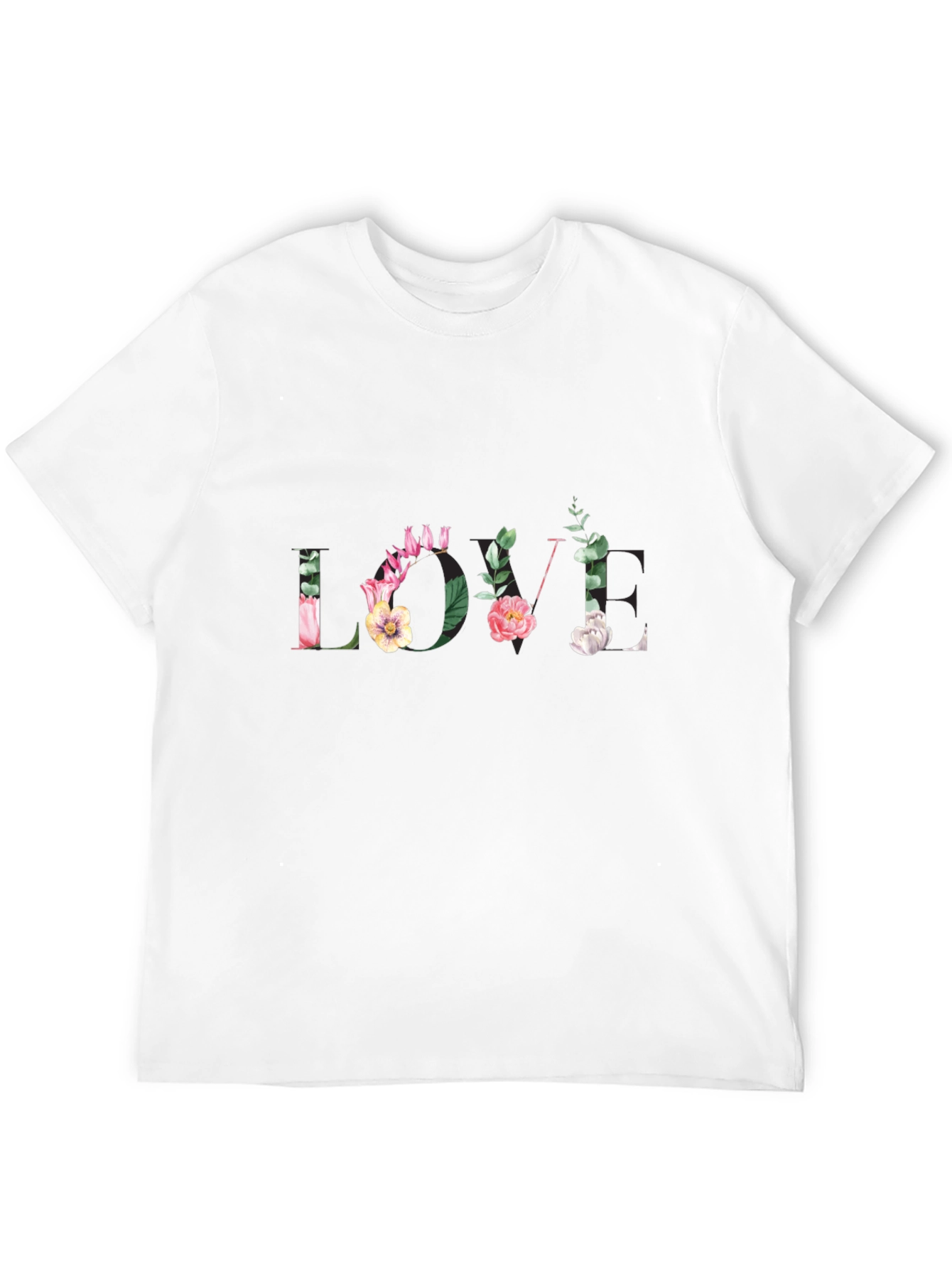 Floral LOVE Black T-Shirt