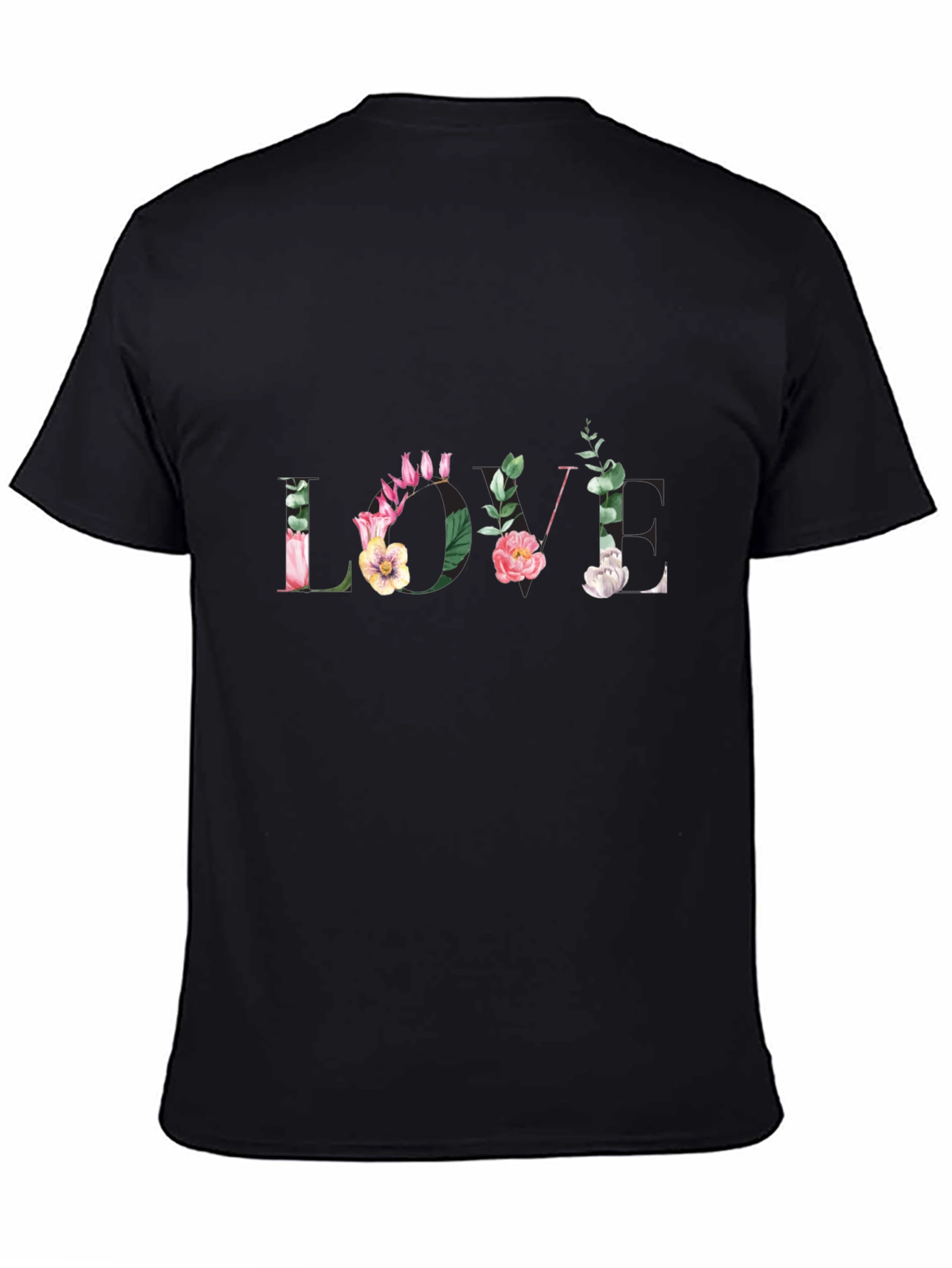 Floral LOVE Black T-Shirt