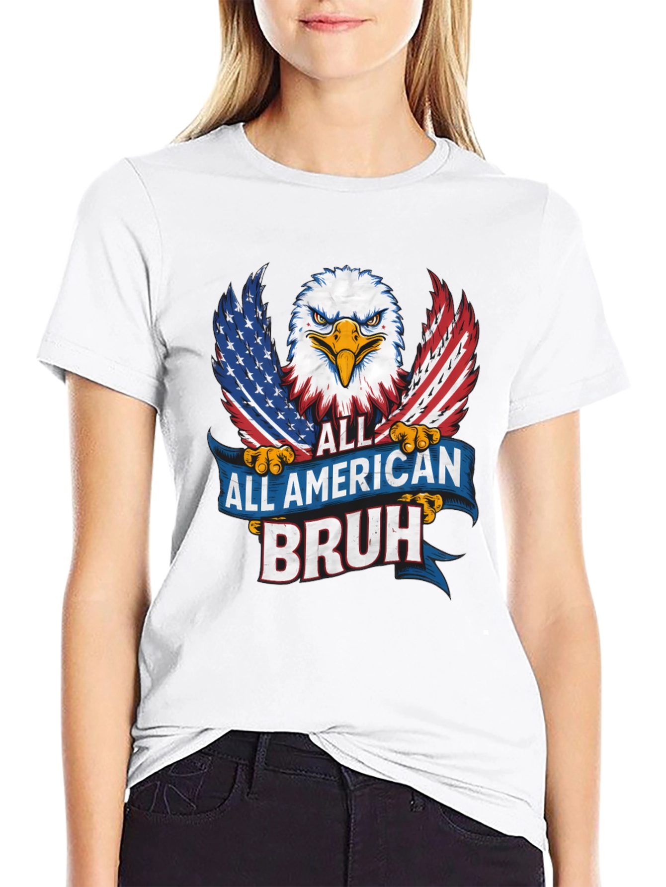All American Bruh Eagle Graphic T-Shirt