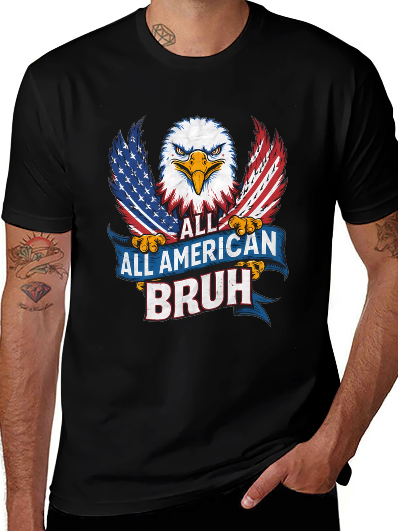 All American Bruh Eagle Graphic T-Shirt