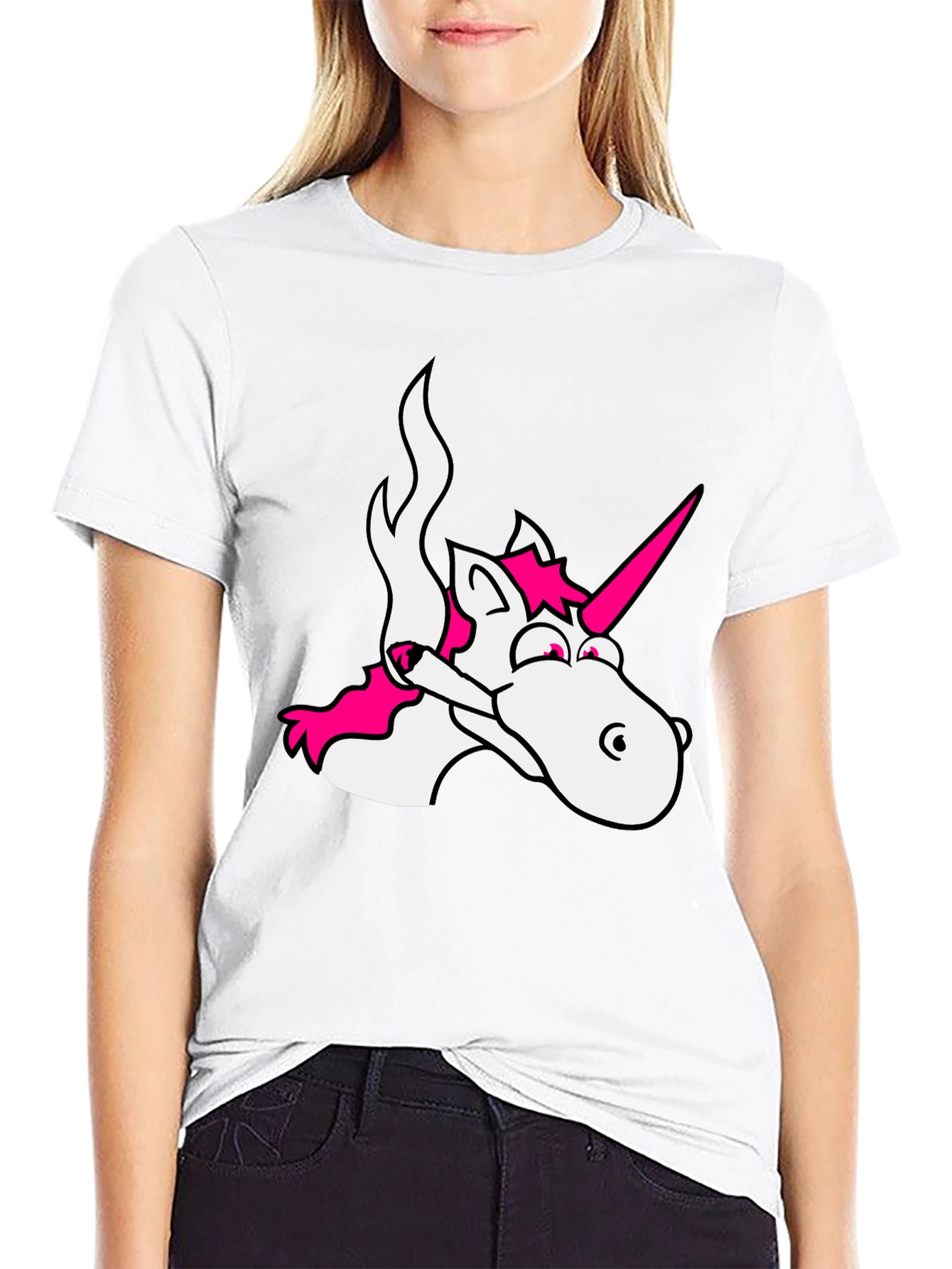 Unicorn Smoking Weed Black T-Shirt