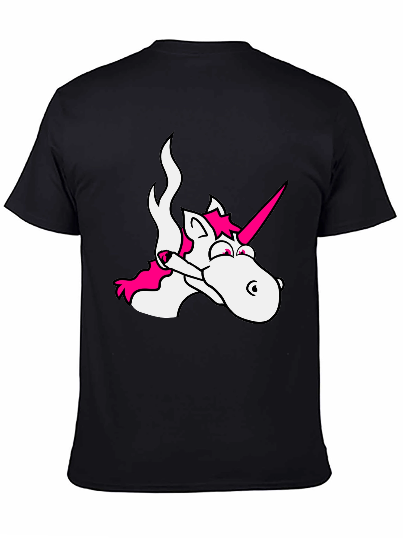 Unicorn Smoking Weed Black T-Shirt