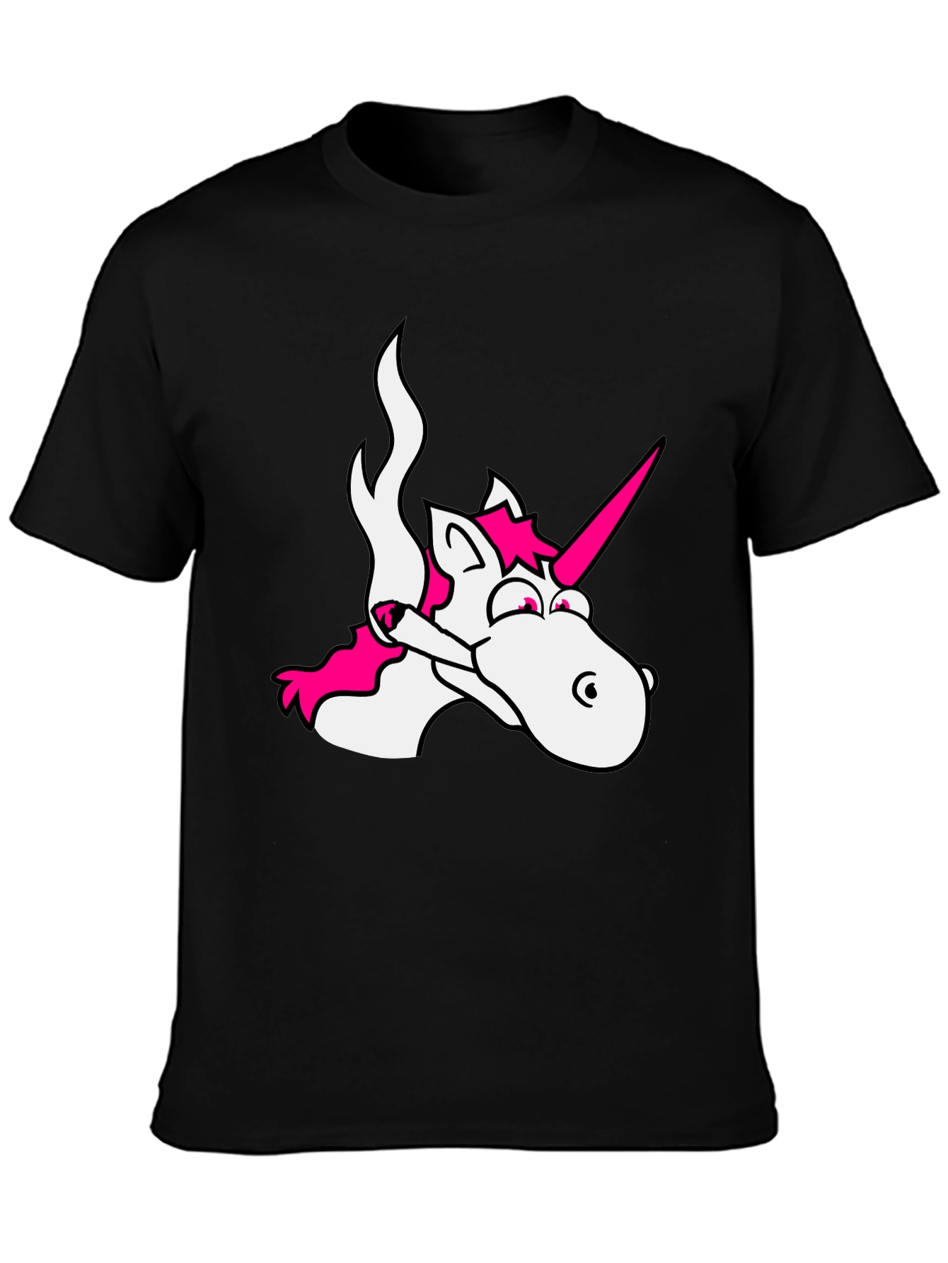 Unicorn Smoking Weed Black T-Shirt