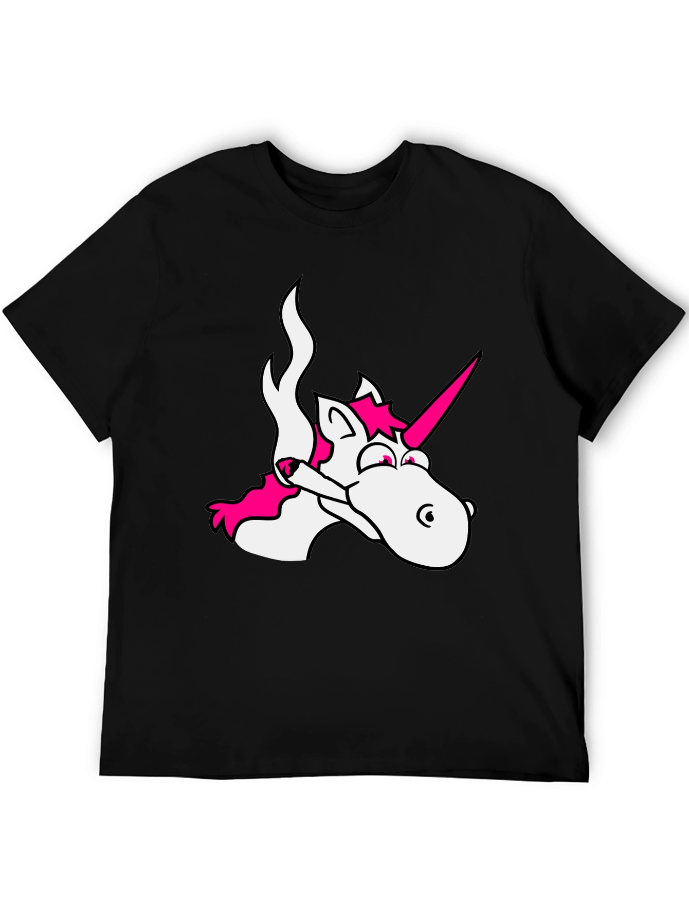 Unicorn Smoking Weed Black T-Shirt