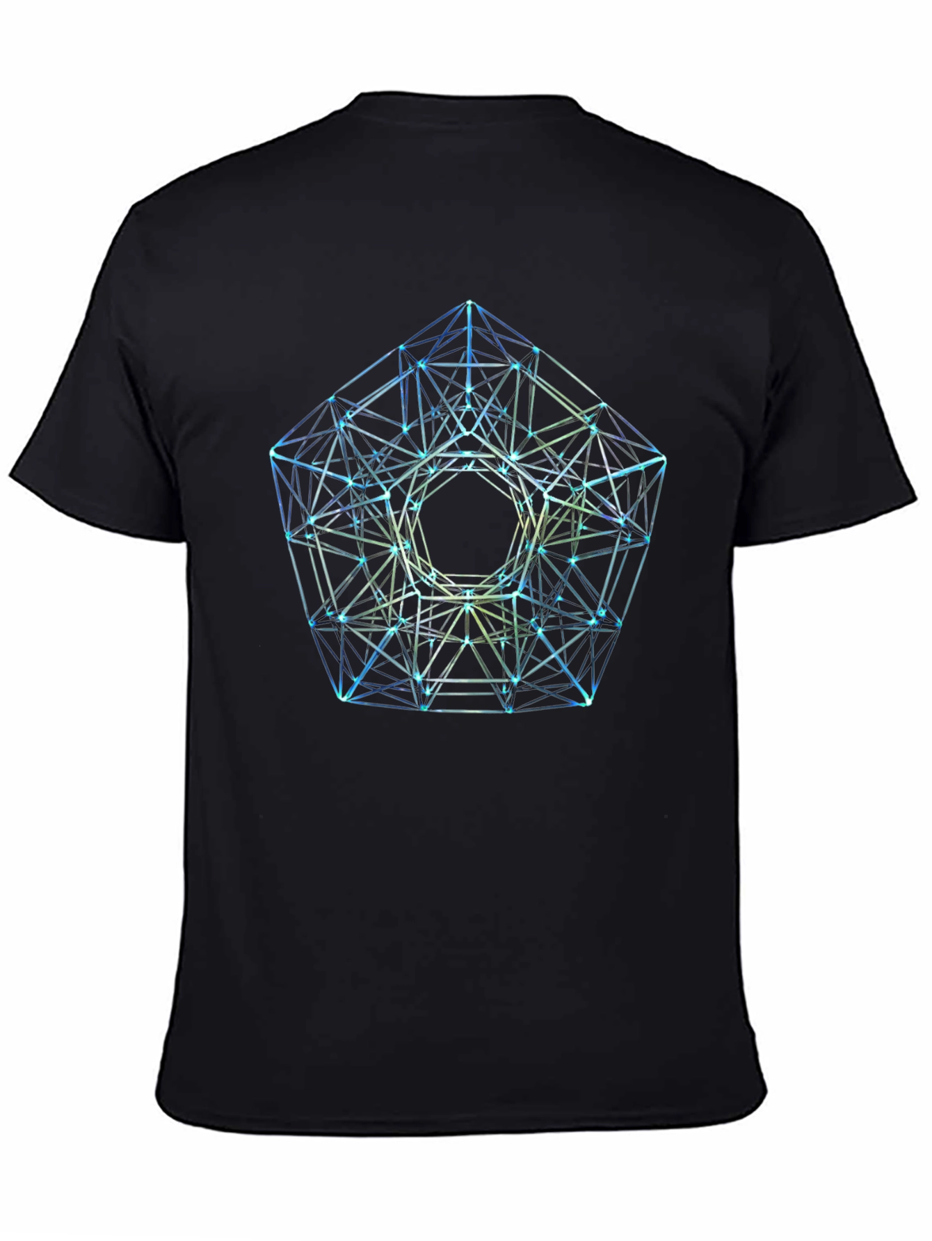 Geometric Pattern T-Shirt - Black