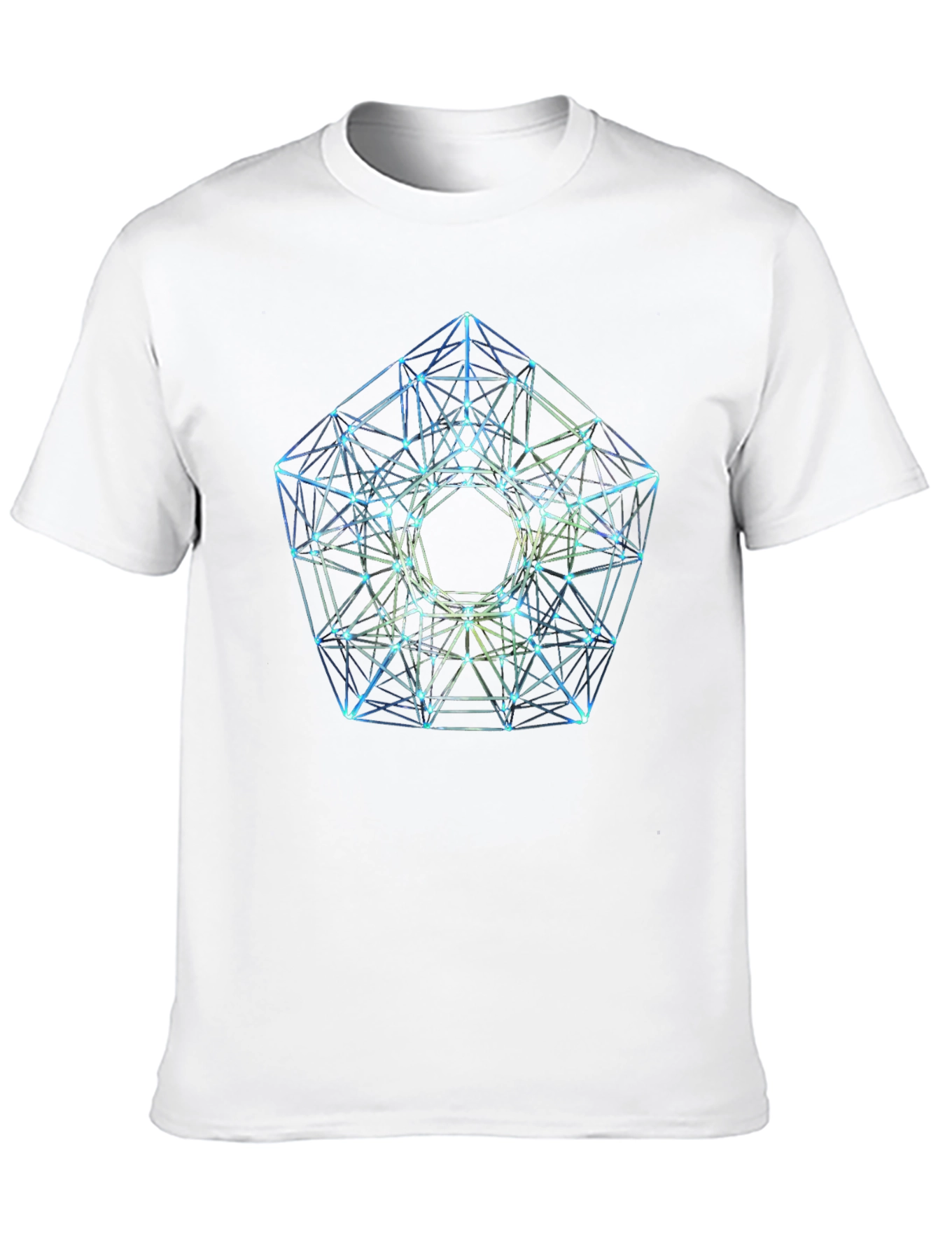 Geometric Pattern T-Shirt - Black