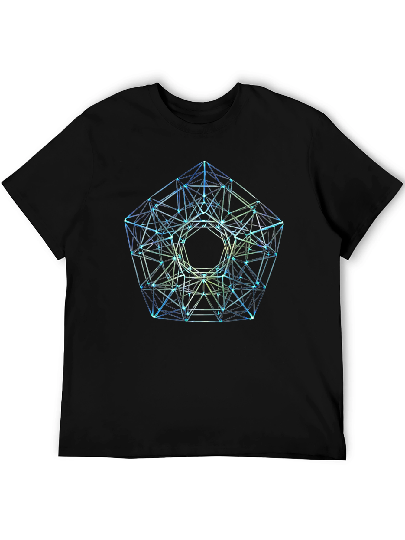 Geometric Pattern T-Shirt - Black