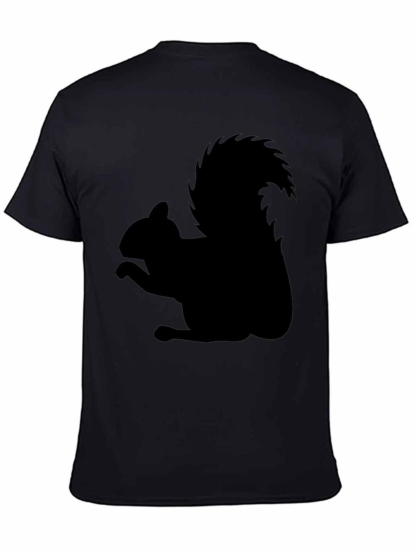 Squirrel Silhouette Black T-Shirt
