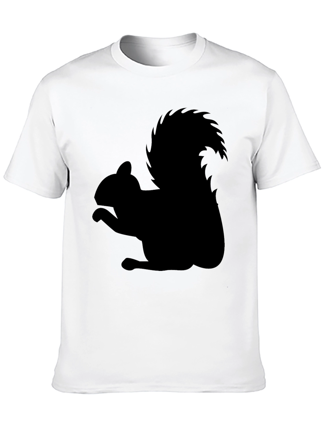 Squirrel Silhouette Black T-Shirt