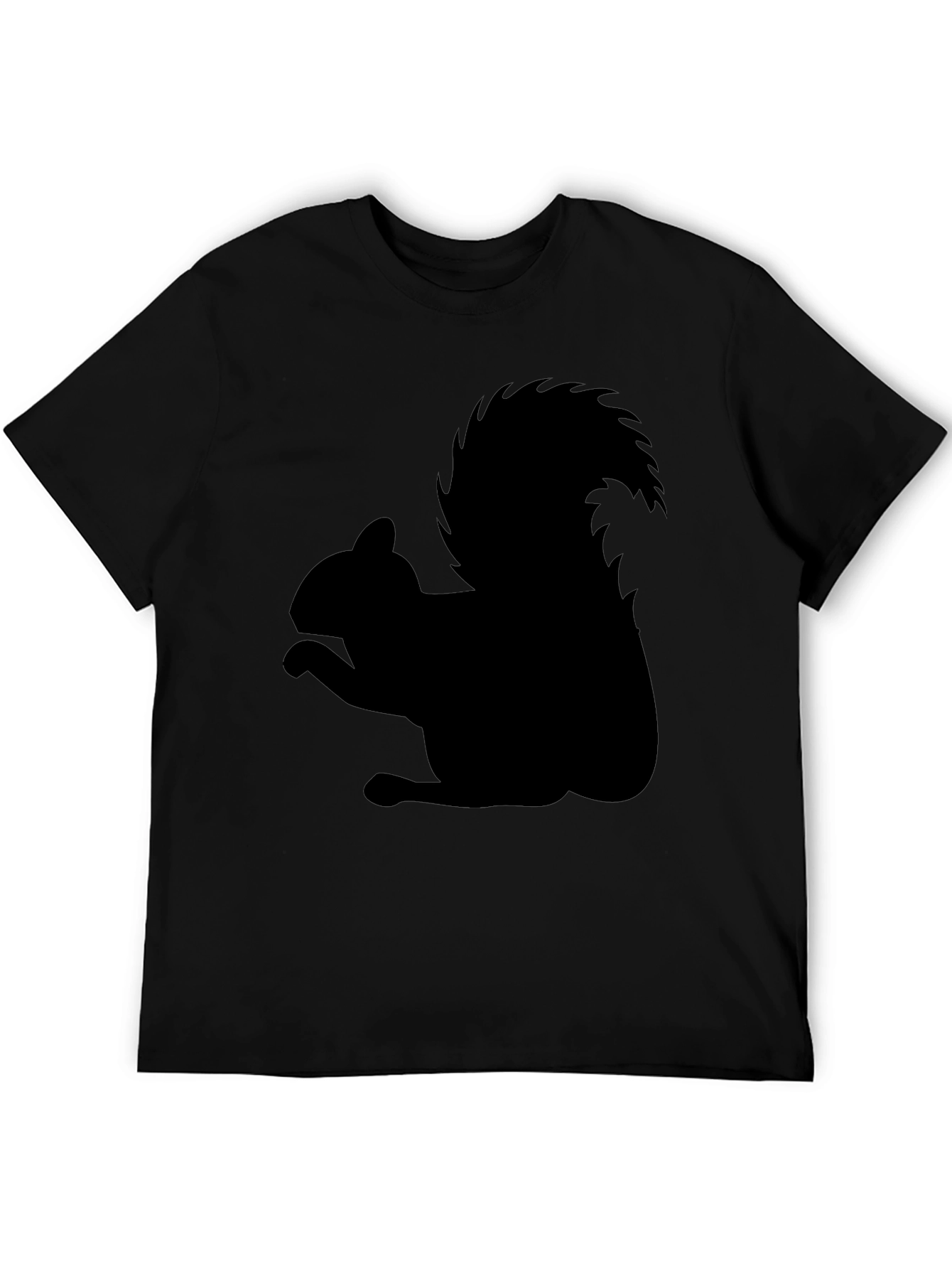 Squirrel Silhouette Black T-Shirt