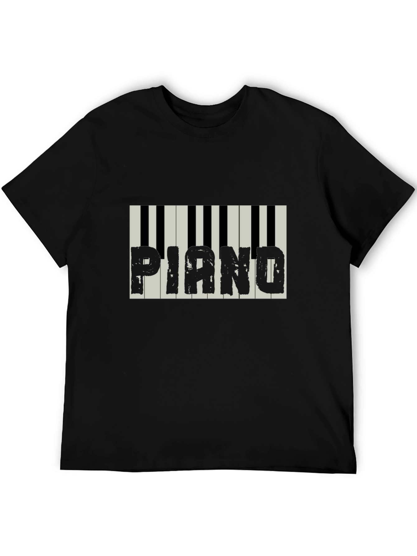 Piano Keys Graphic Black T-Shirt