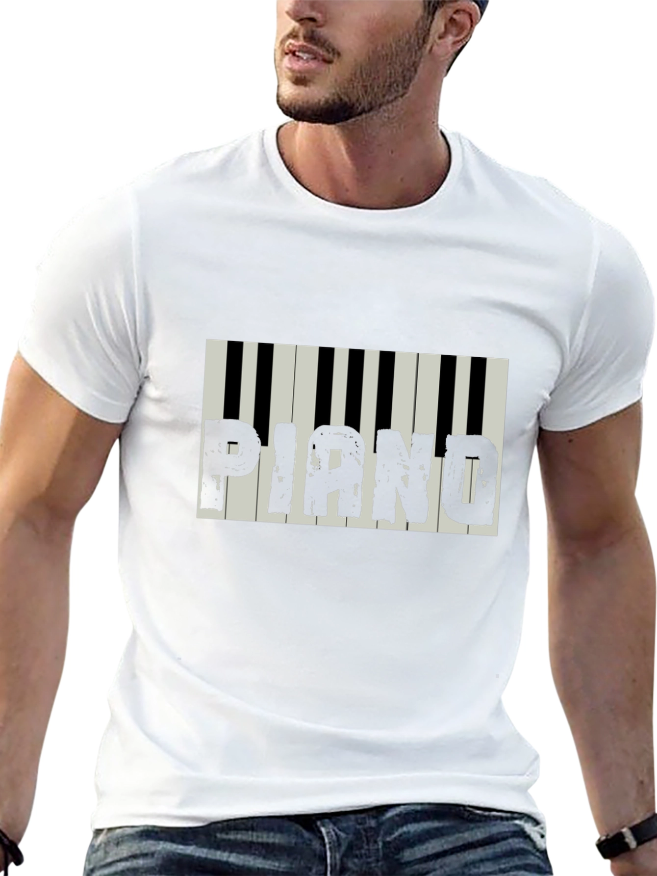Piano Keys Graphic Black T-Shirt