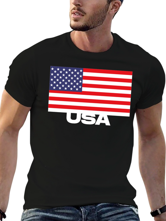 USA Flag Graphic Tee - Patriotic T-Shirt