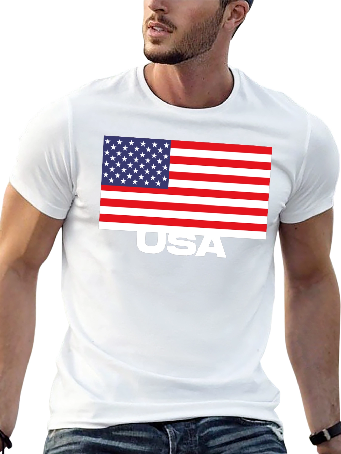USA Flag Graphic Tee - Patriotic T-Shirt