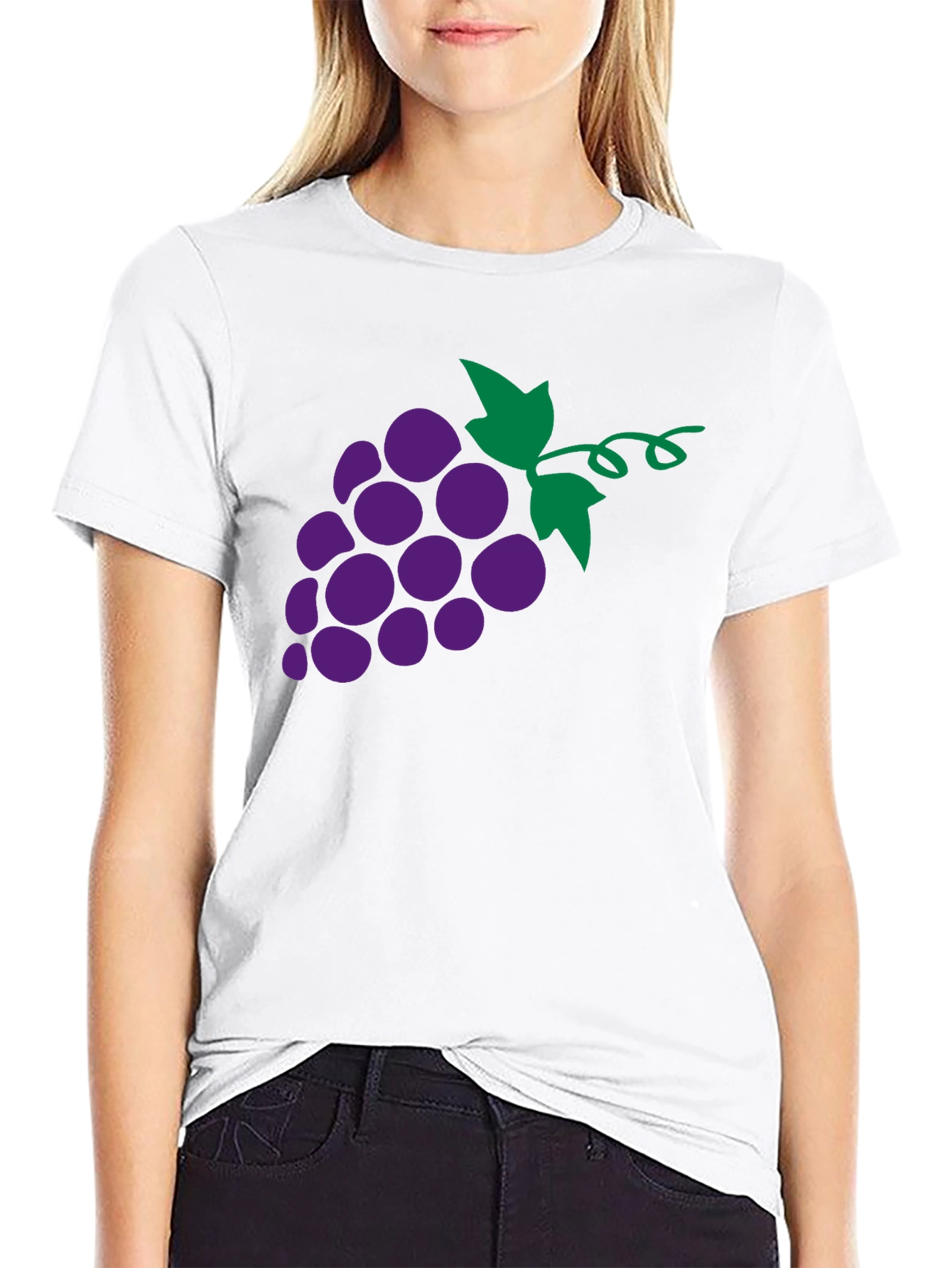 Grapes Graphic T-Shirt - Black Fruit Tee