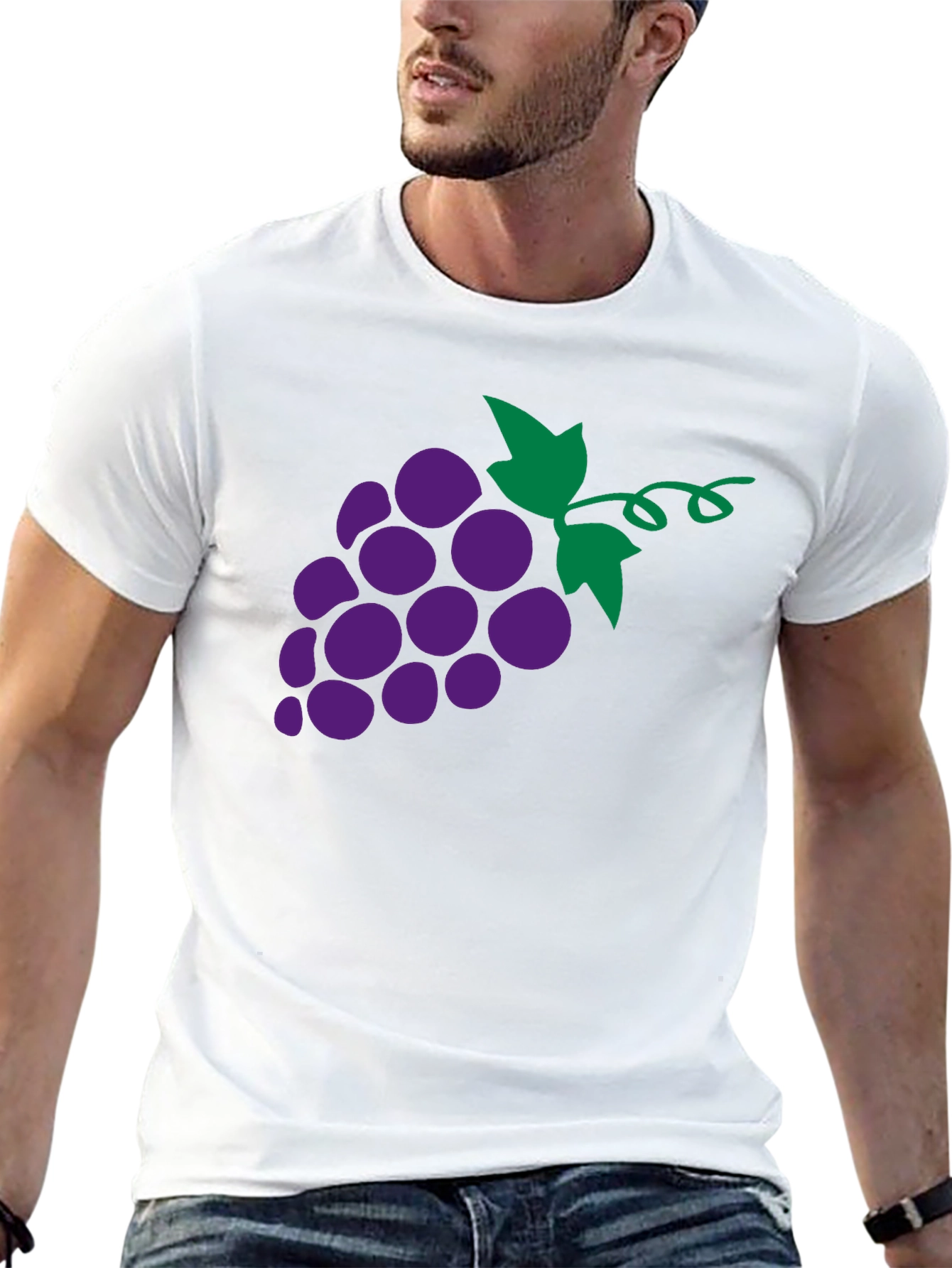 Grapes Graphic T-Shirt - Black Fruit Tee