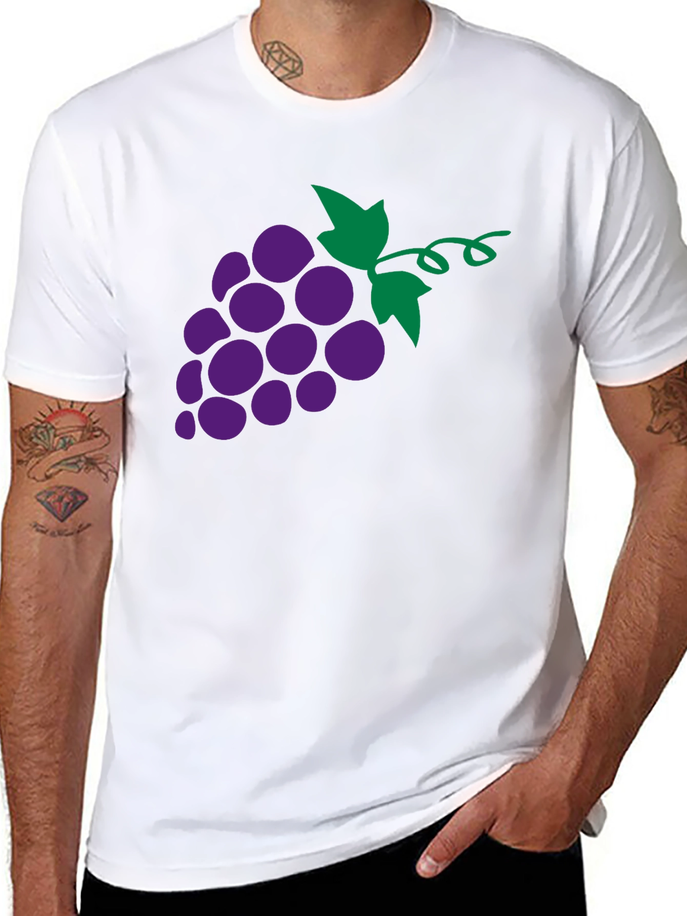 Grapes Graphic T-Shirt - Black Fruit Tee