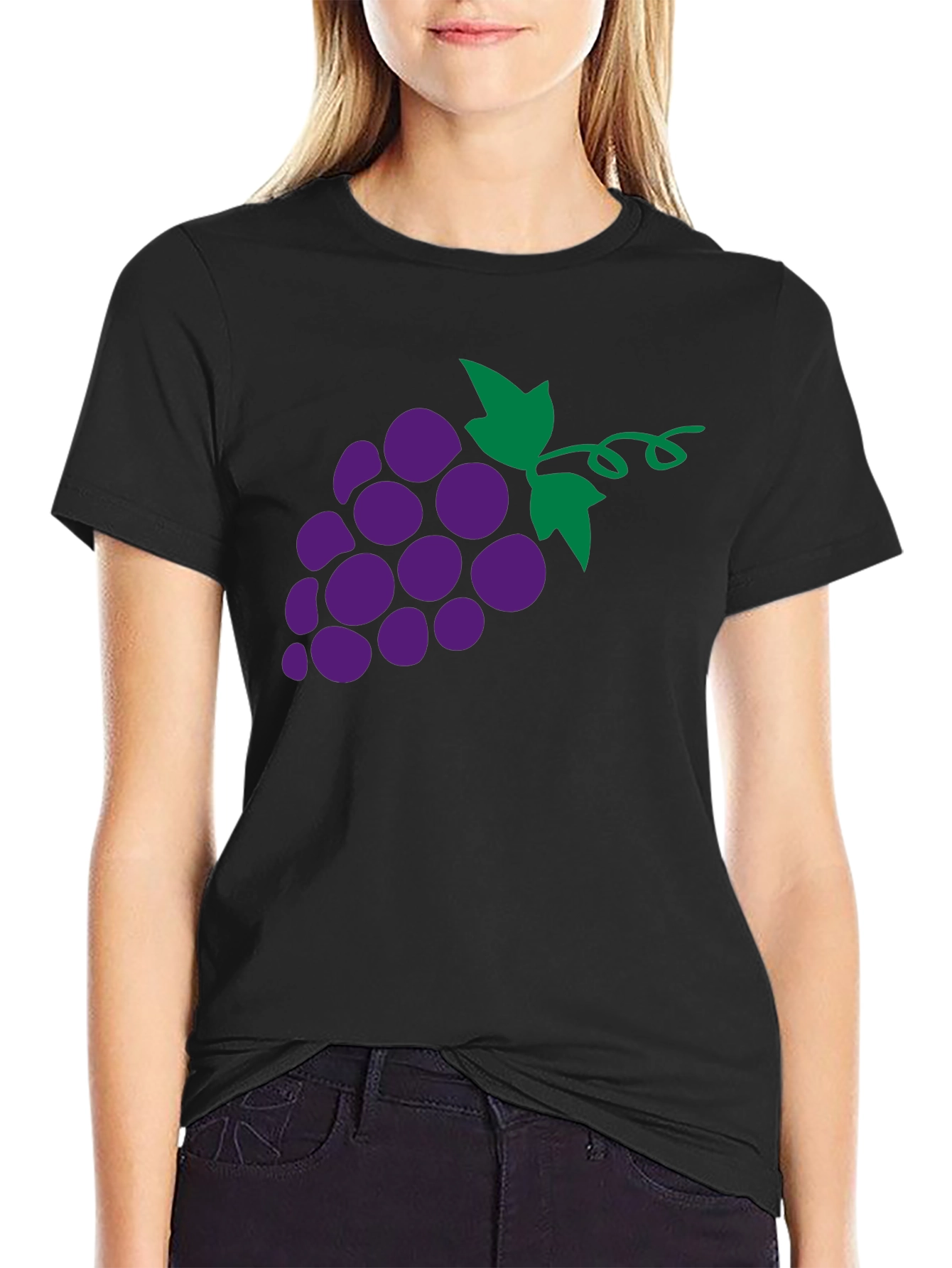 Grapes Graphic T-Shirt - Black Fruit Tee