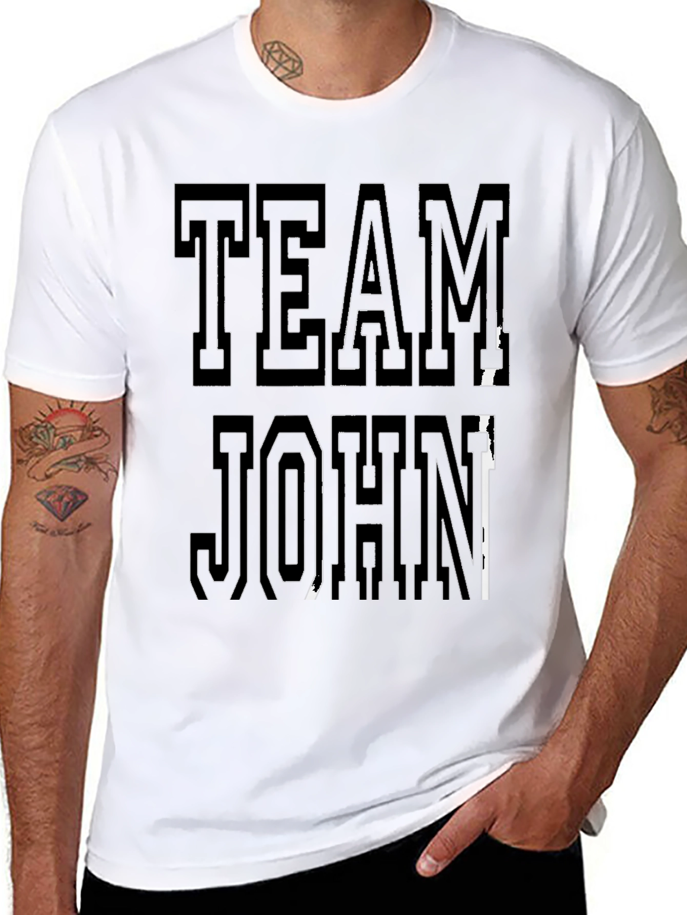 Team John Graphic Tee - Casual Black T-Shirt