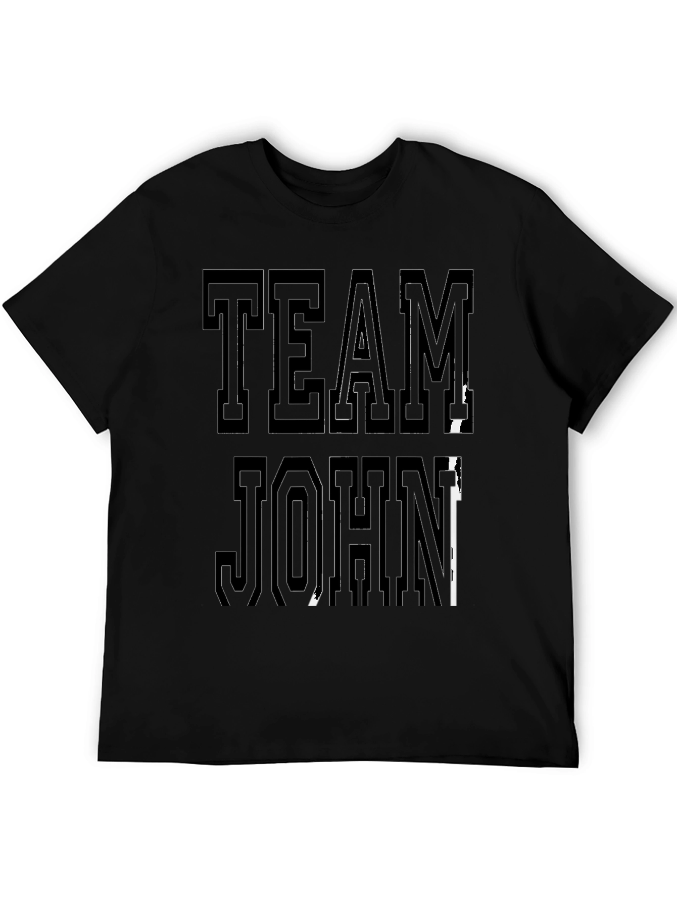 Team John Graphic Tee - Casual Black T-Shirt