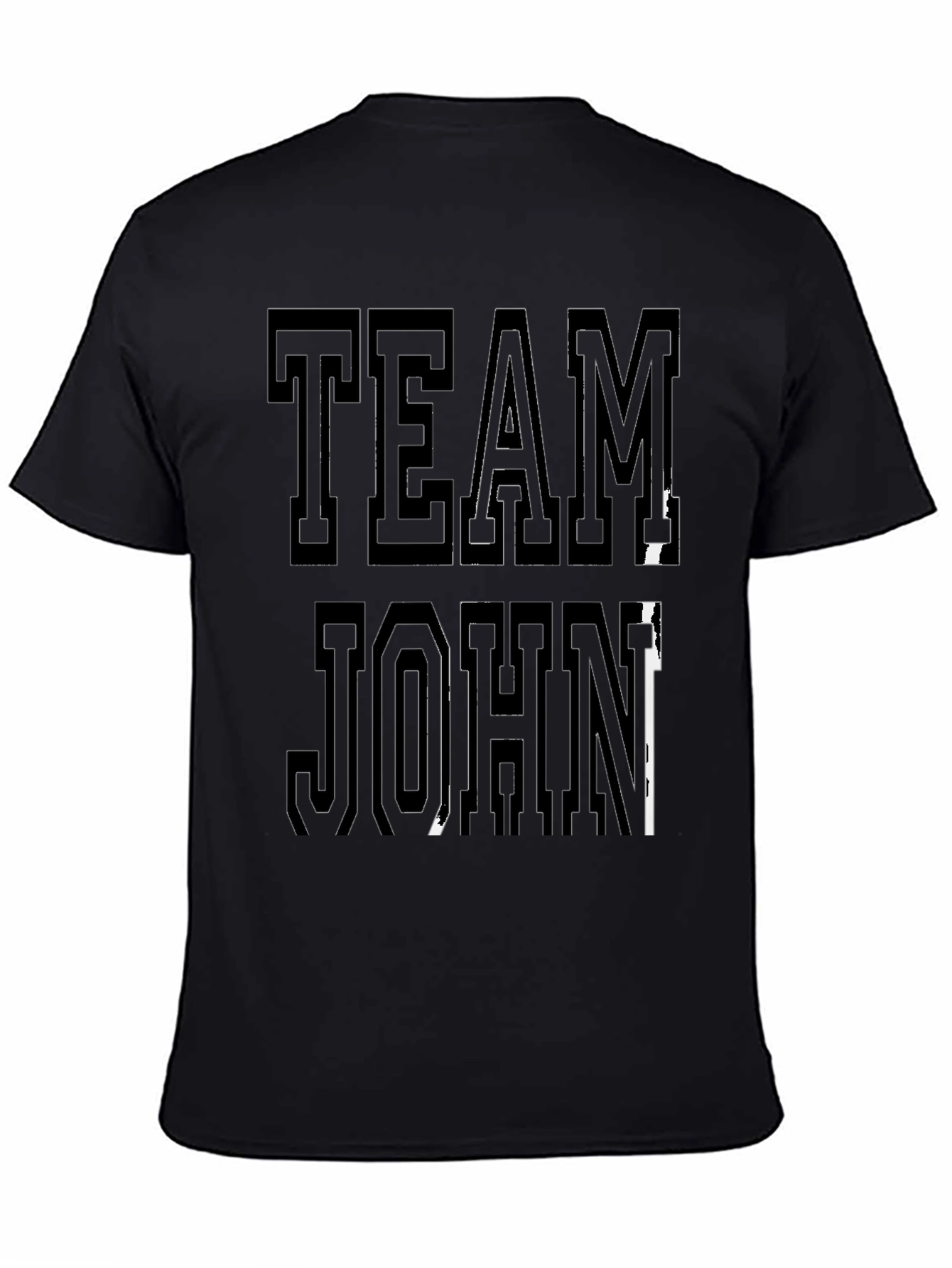 Team John Graphic Tee - Casual Black T-Shirt