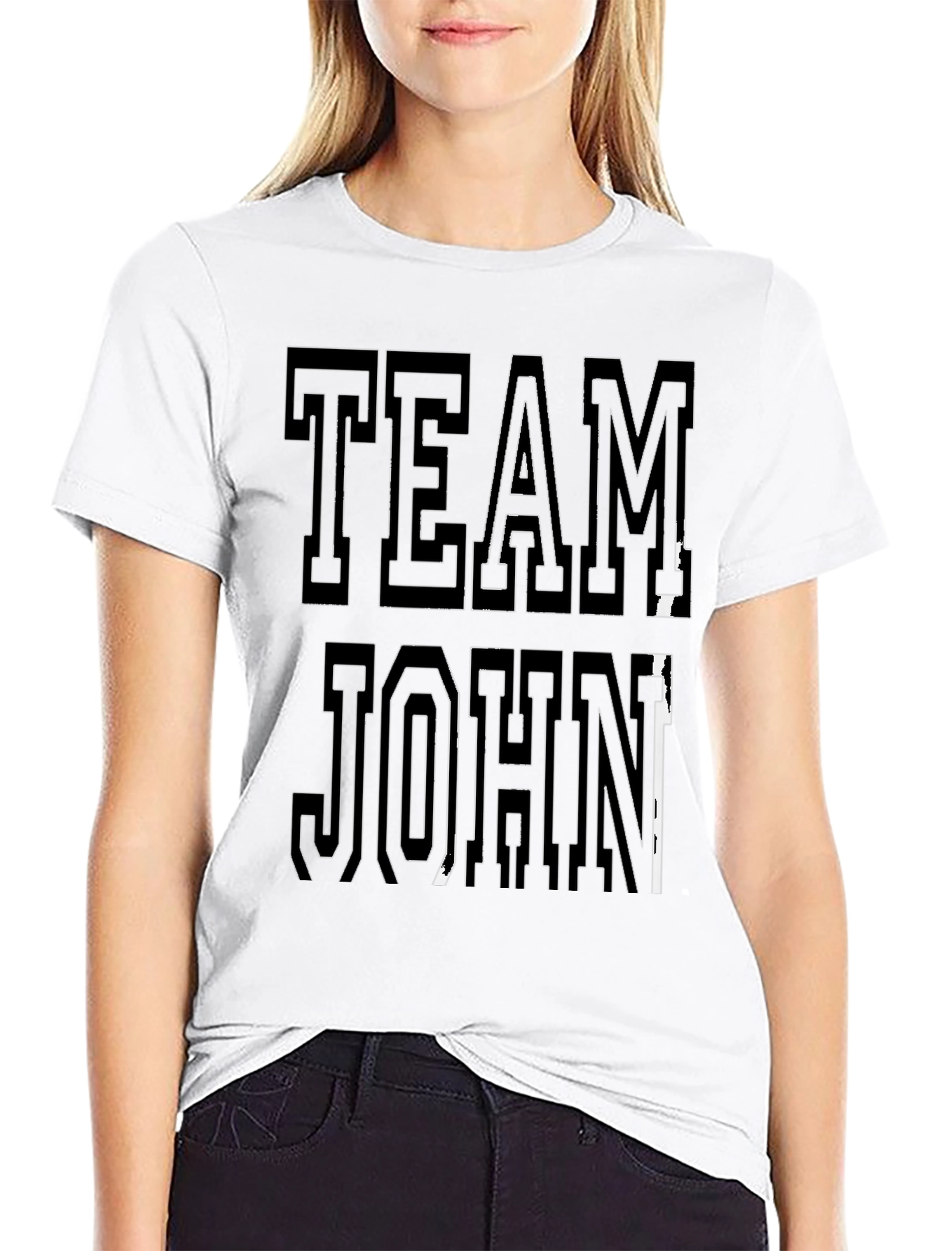 Team John Graphic Tee - Casual Black T-Shirt