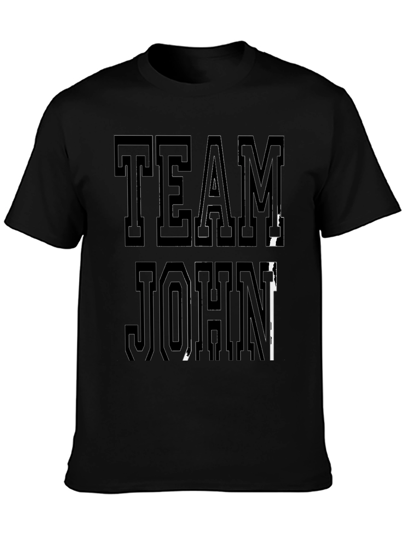 Team John Graphic Tee - Casual Black T-Shirt