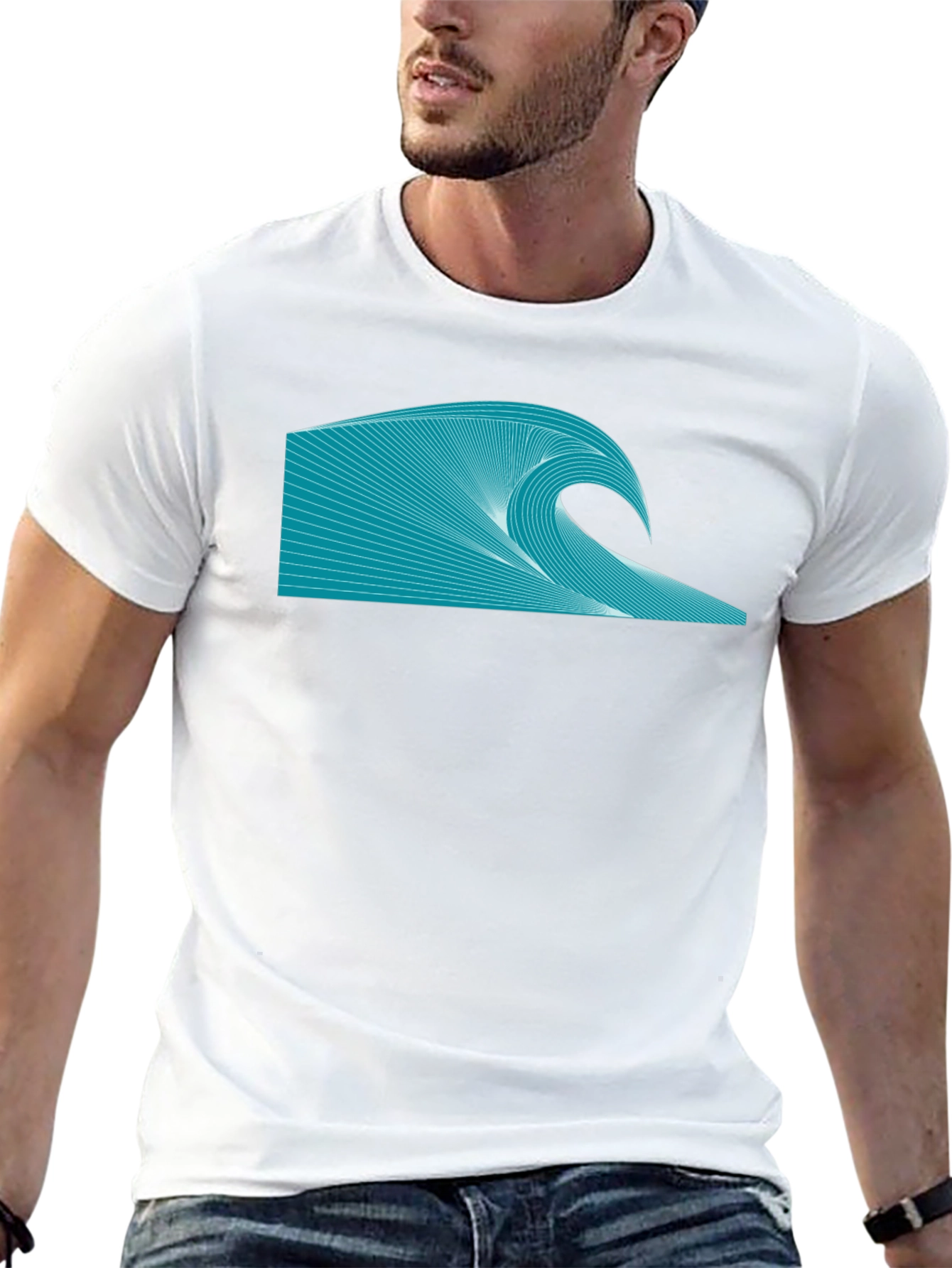 Wave Graphic Tee - Black Stylish Shirt