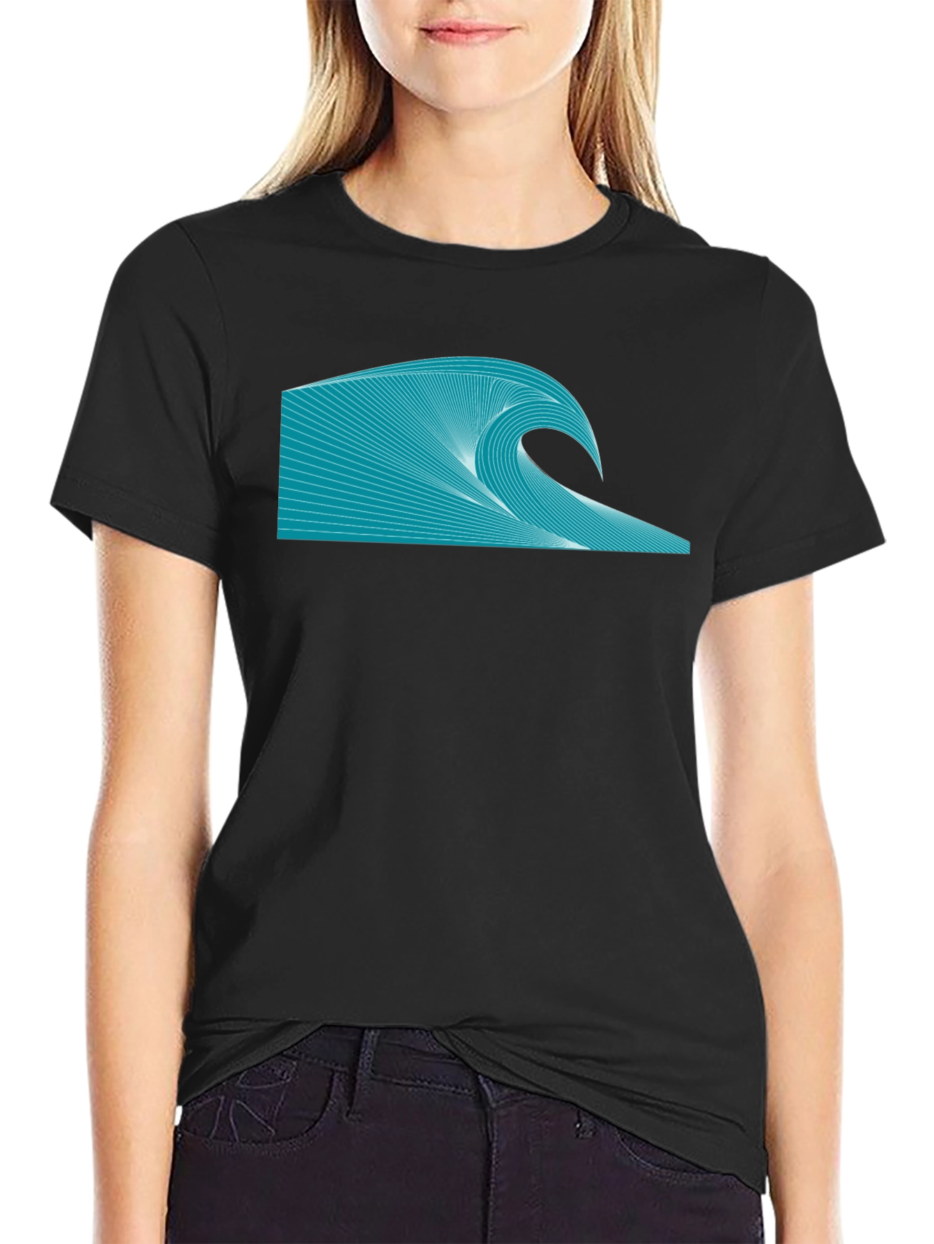 Wave Graphic Tee - Black Stylish Shirt