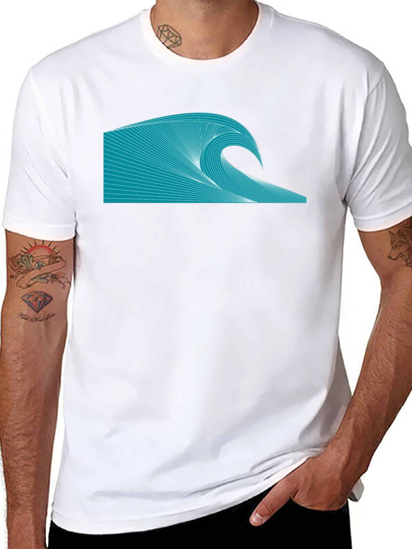 Wave Graphic Tee - Black Stylish Shirt