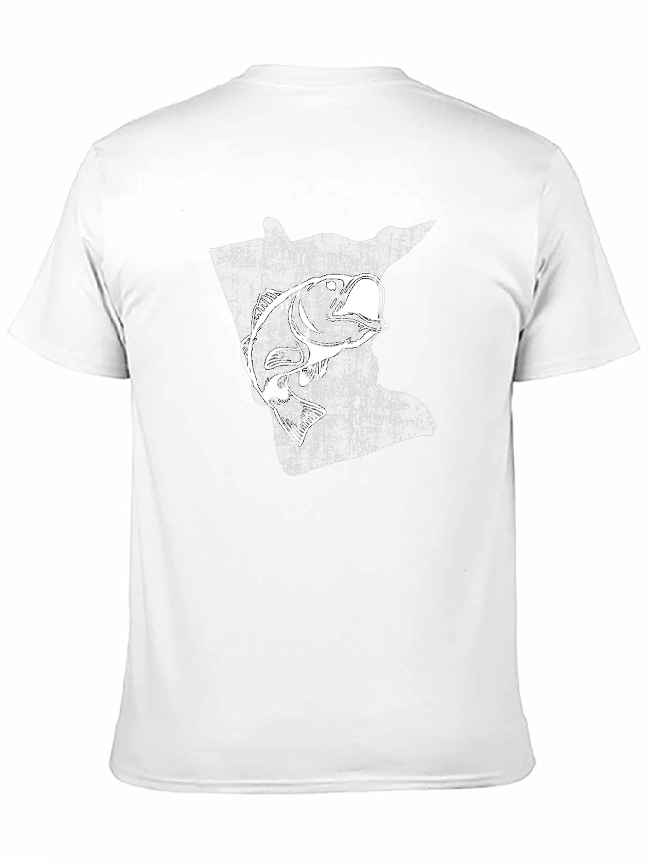 Minnesota Fishing T-Shirt - State Map Bass Design