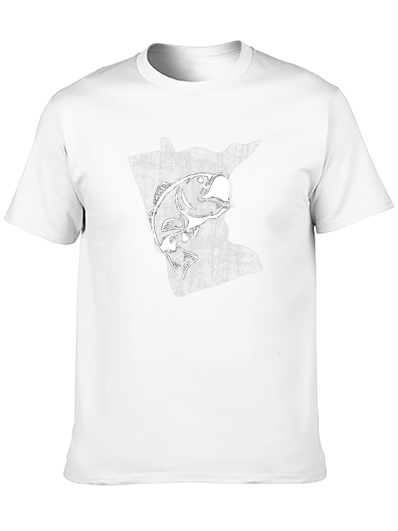 Minnesota Fishing T-Shirt - State Map Bass Design