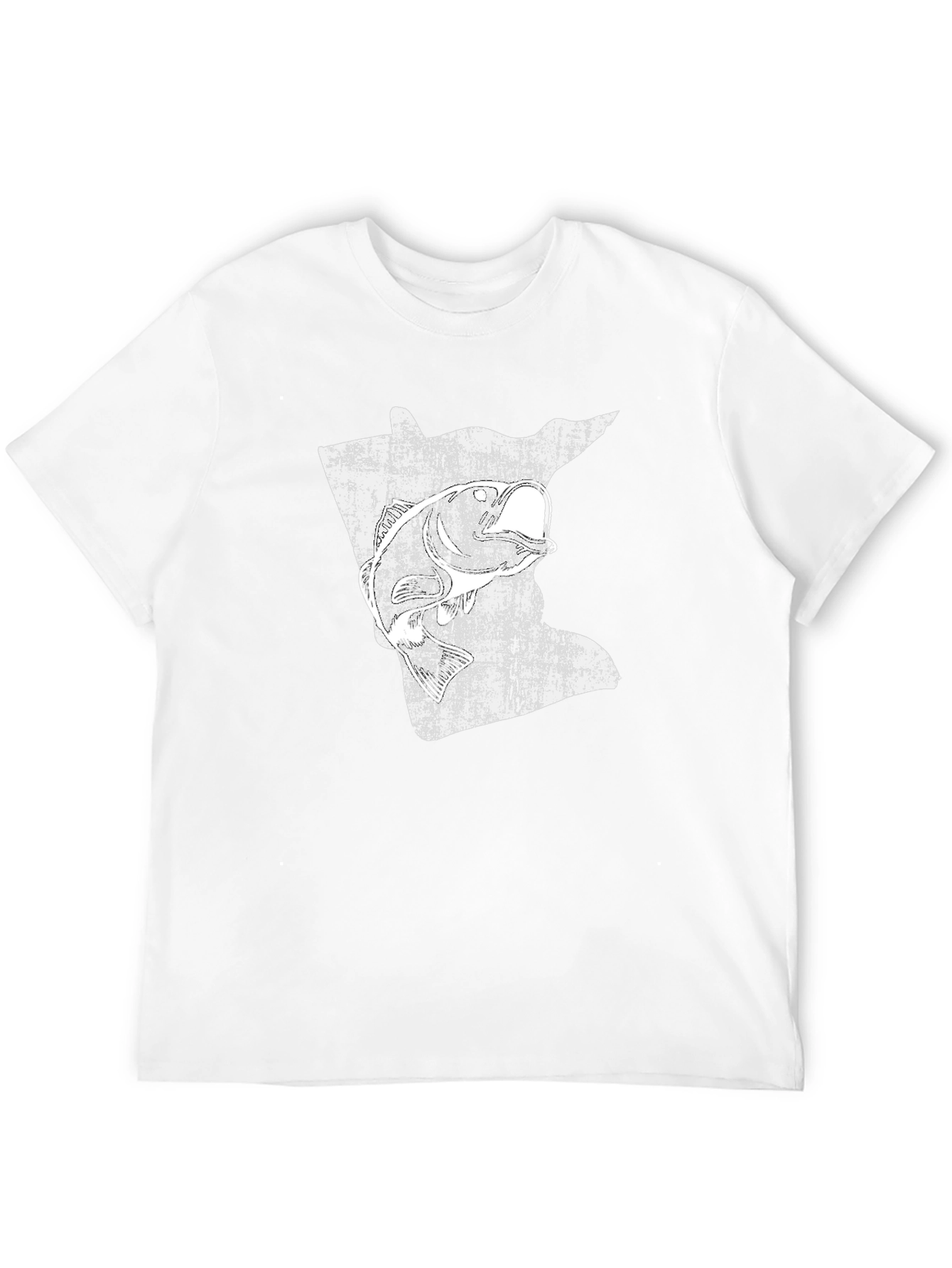 Minnesota Fishing T-Shirt - State Map Bass Design