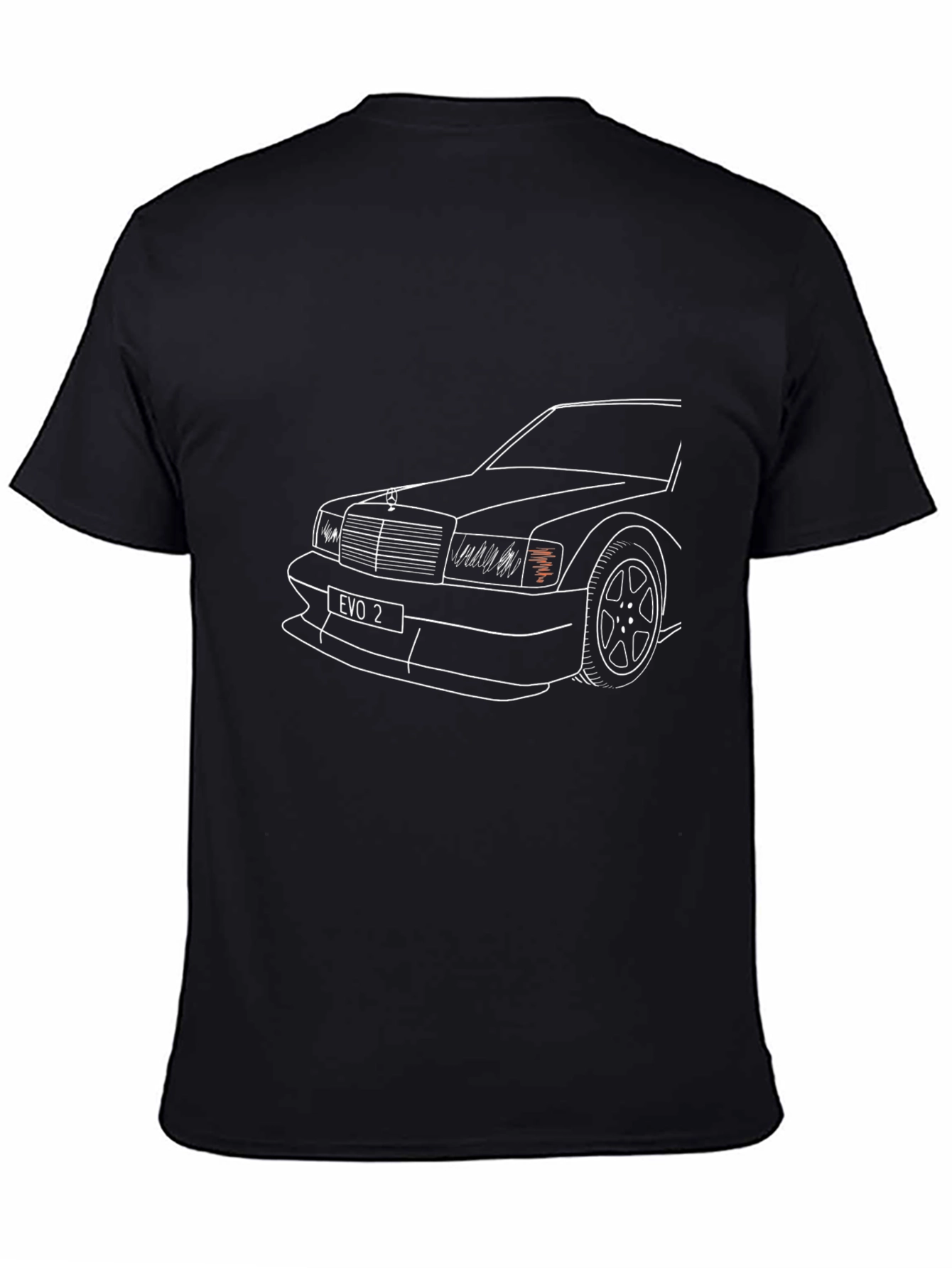 Evo 2 Car Outline Graphic Black T-Shirt