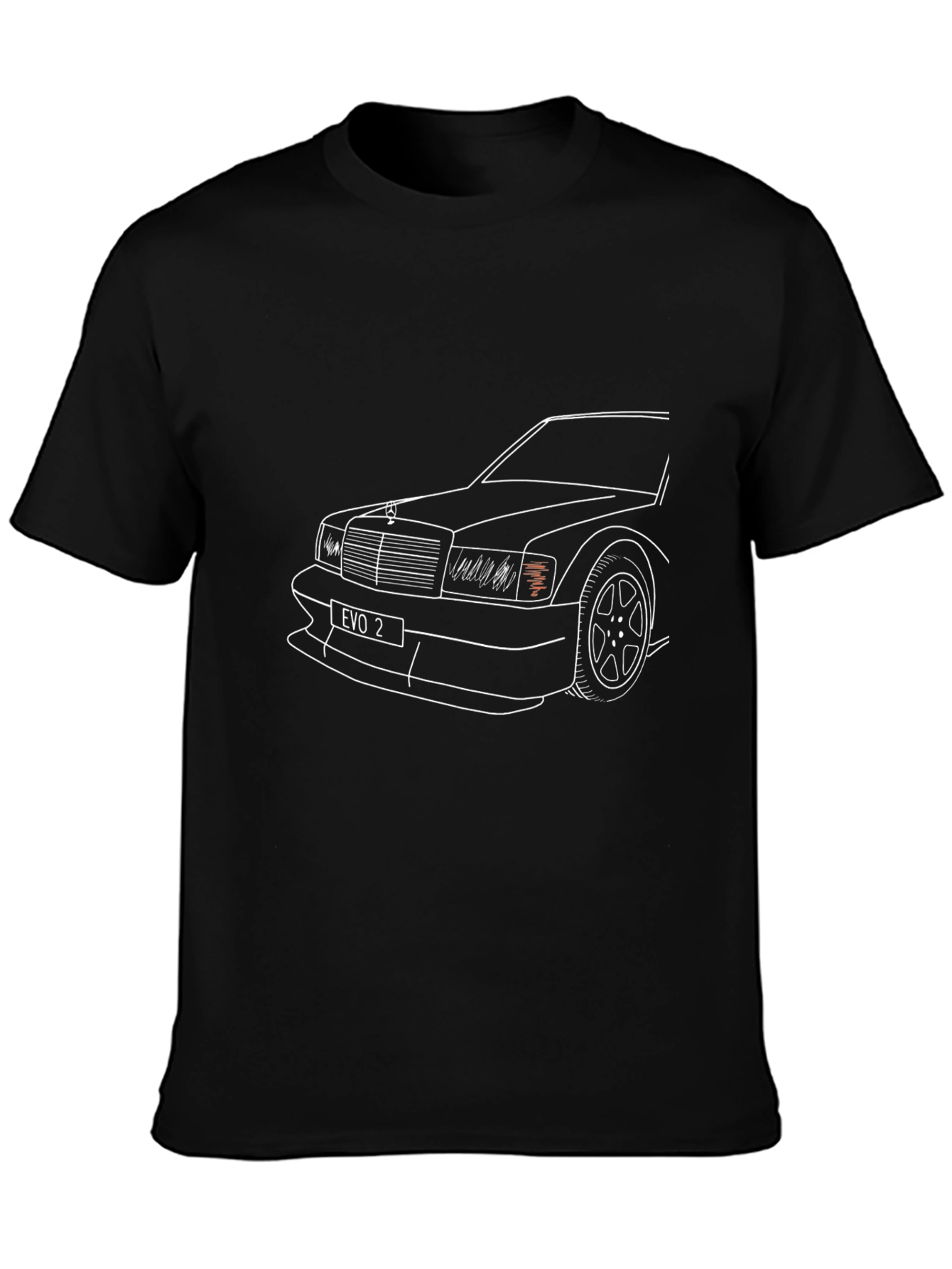 Evo 2 Car Outline Graphic Black T-Shirt