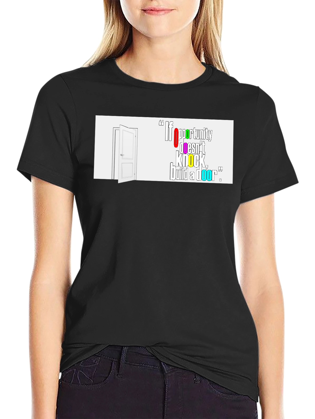 Inspirational Graphic T-Shirt - Build a Door