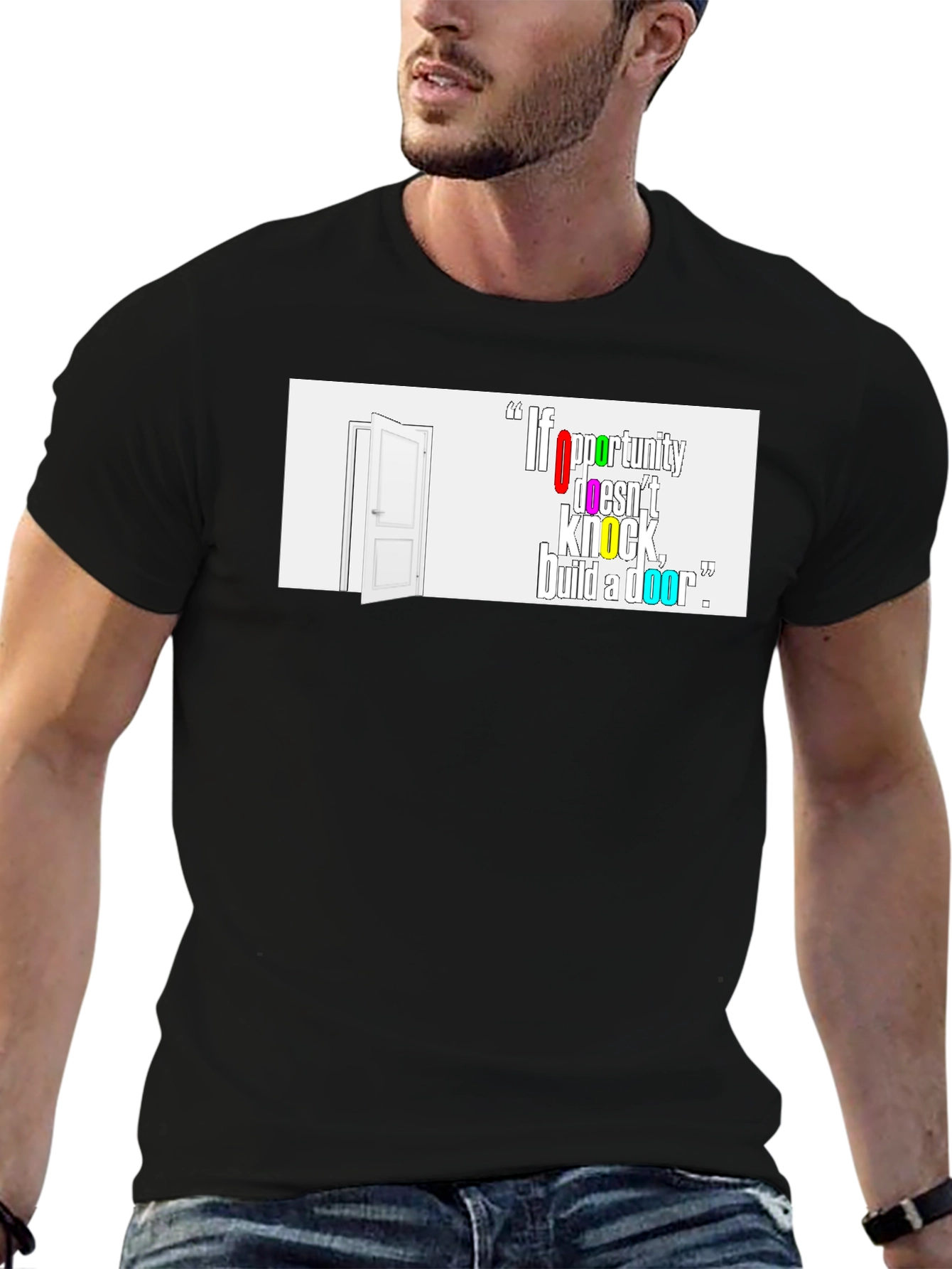 Inspirational Graphic T-Shirt - Build a Door