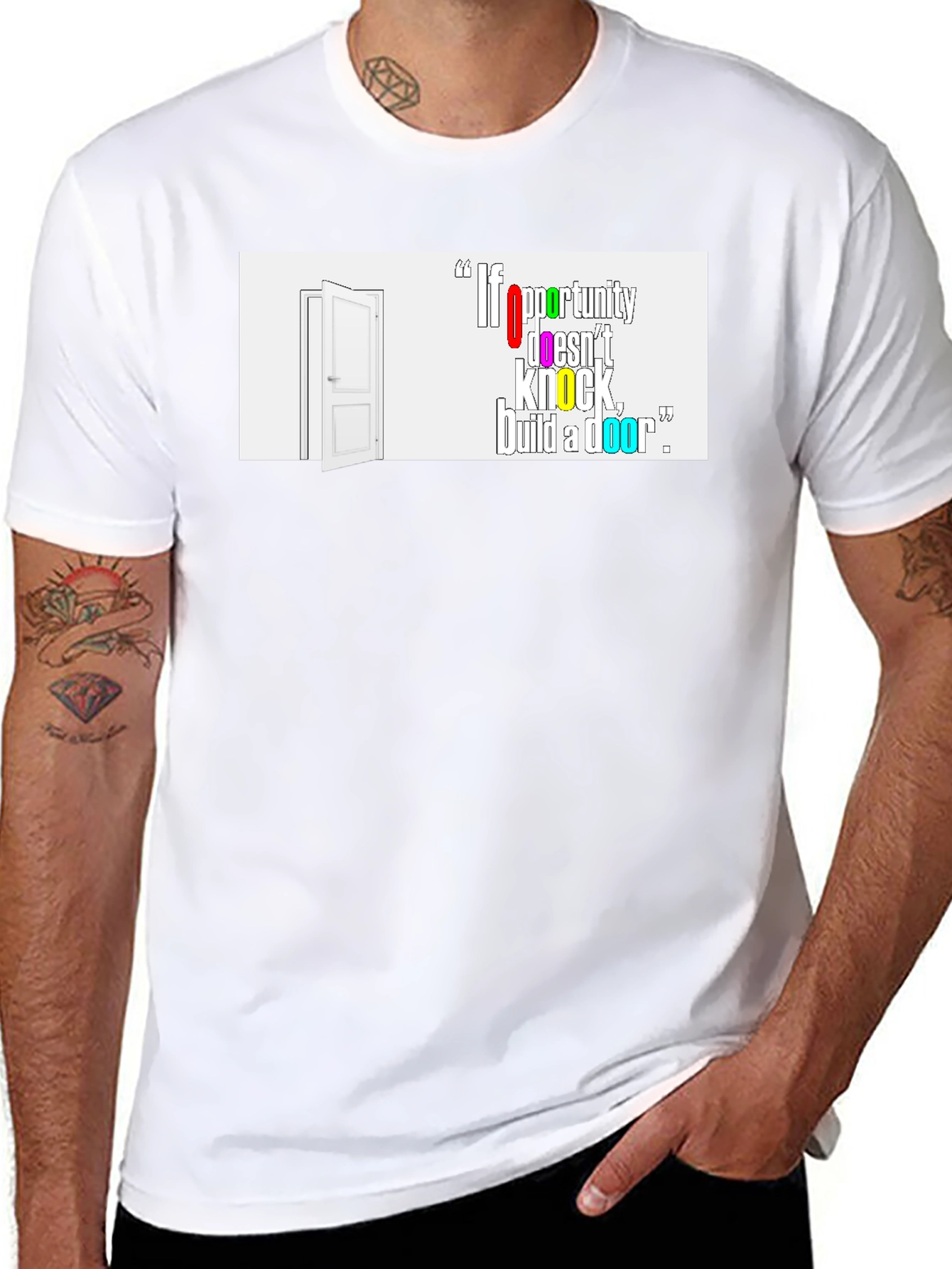 Inspirational Graphic T-Shirt - Build a Door